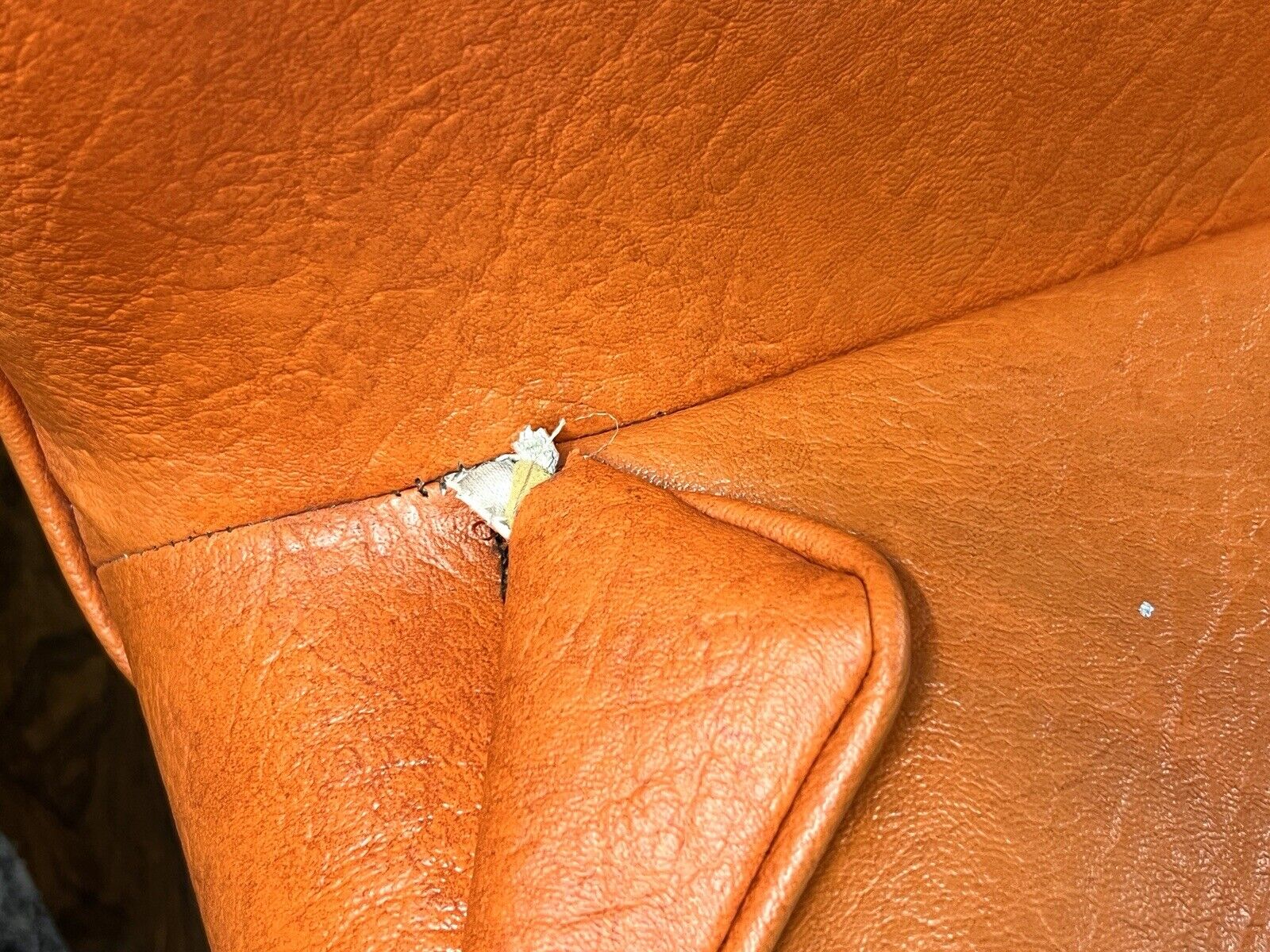 Pieff Epee, Pair of Chrome and Orange Leather Dining Chairs