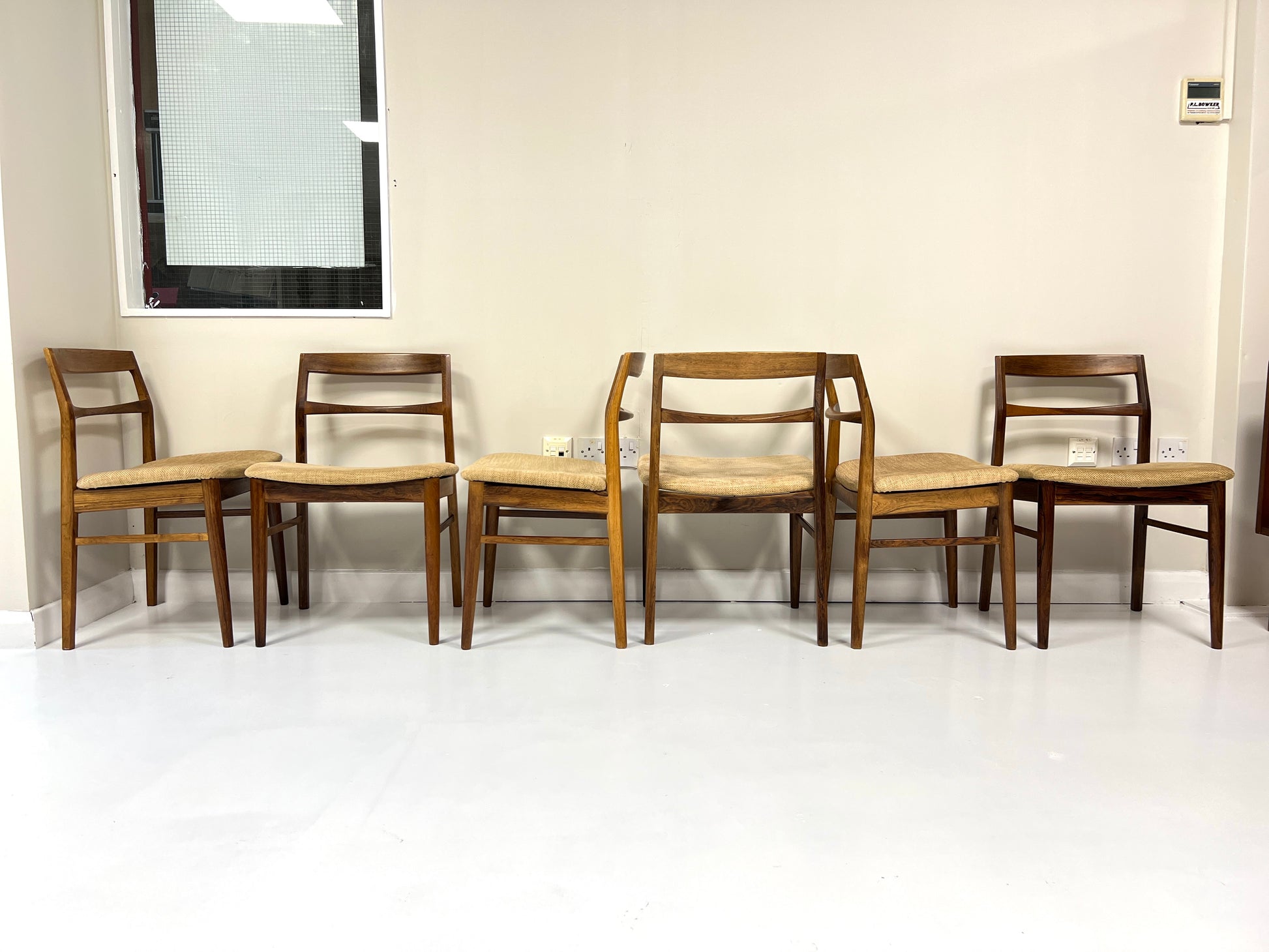 Henning Kjaernulf, Set of 6 Mid Century Danish Rosewood Dining Chairs