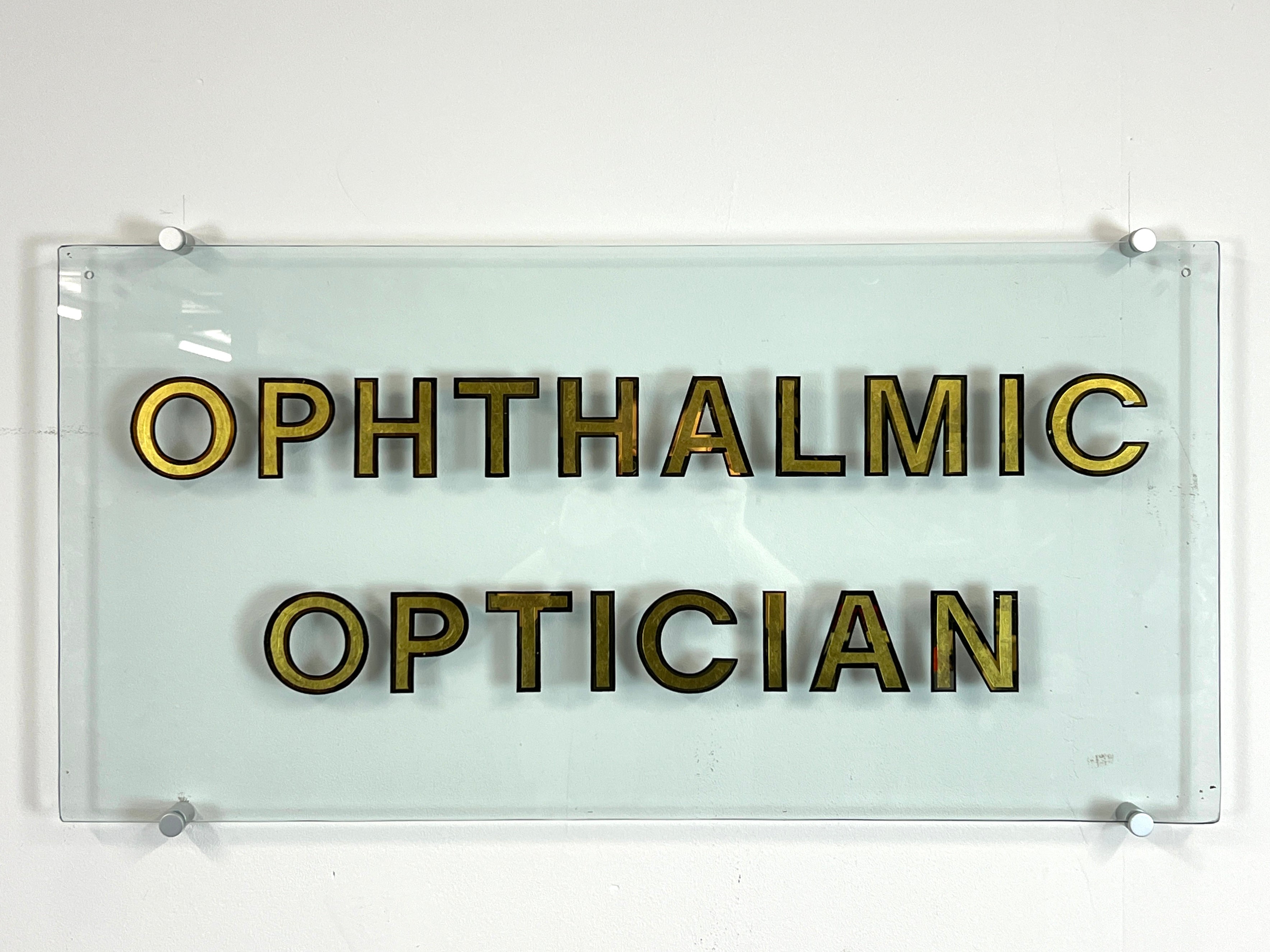 Vintage Ophthalmic Optician Hand Painted Glass Sign – Hus & Home