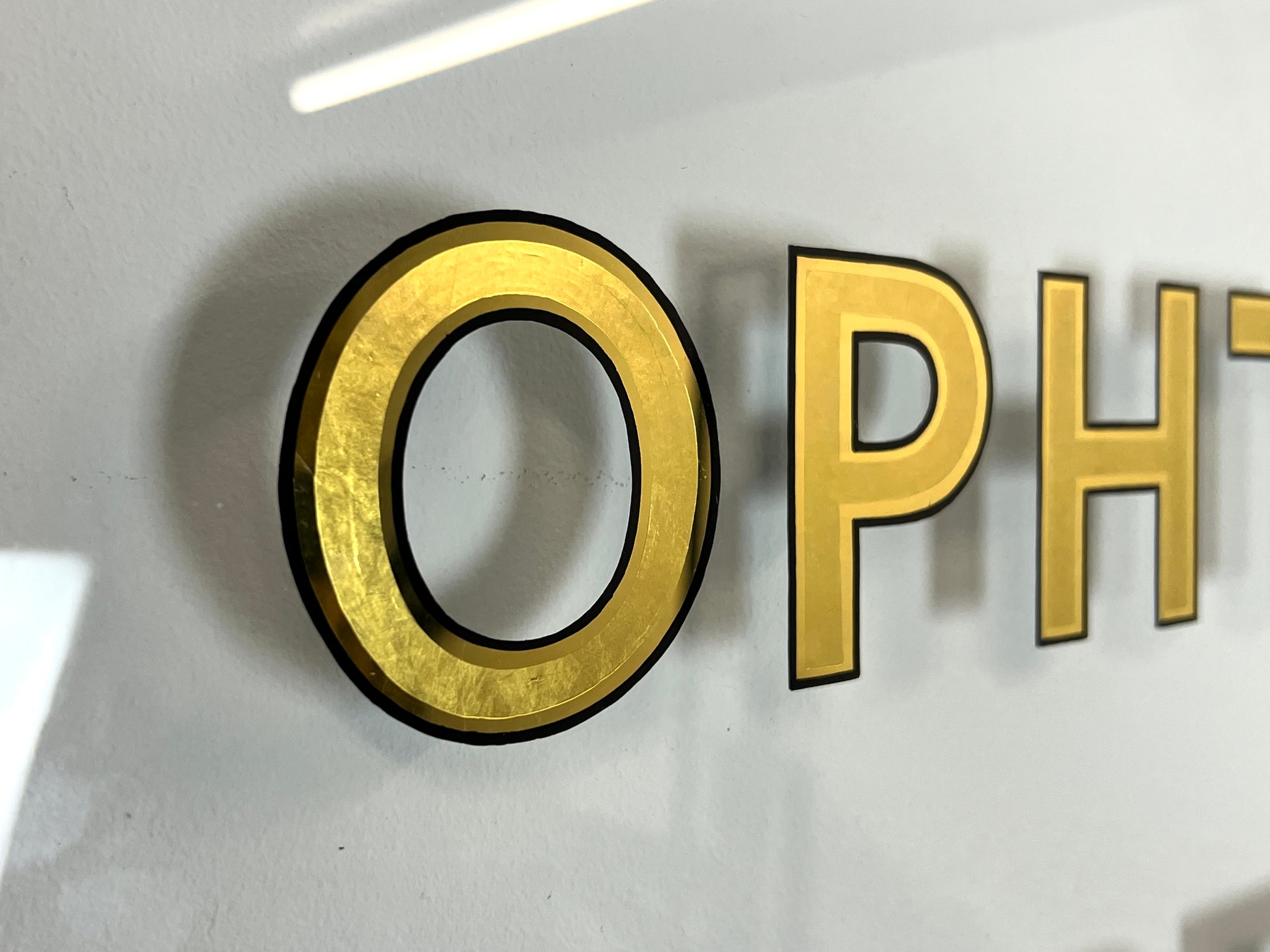 Vintage Ophthalmic Optician Hand Painted Glass Sign