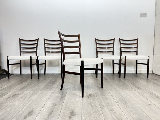 Johannes Andersen, Set of 5 Mid Century Rosewood Dining Chairs