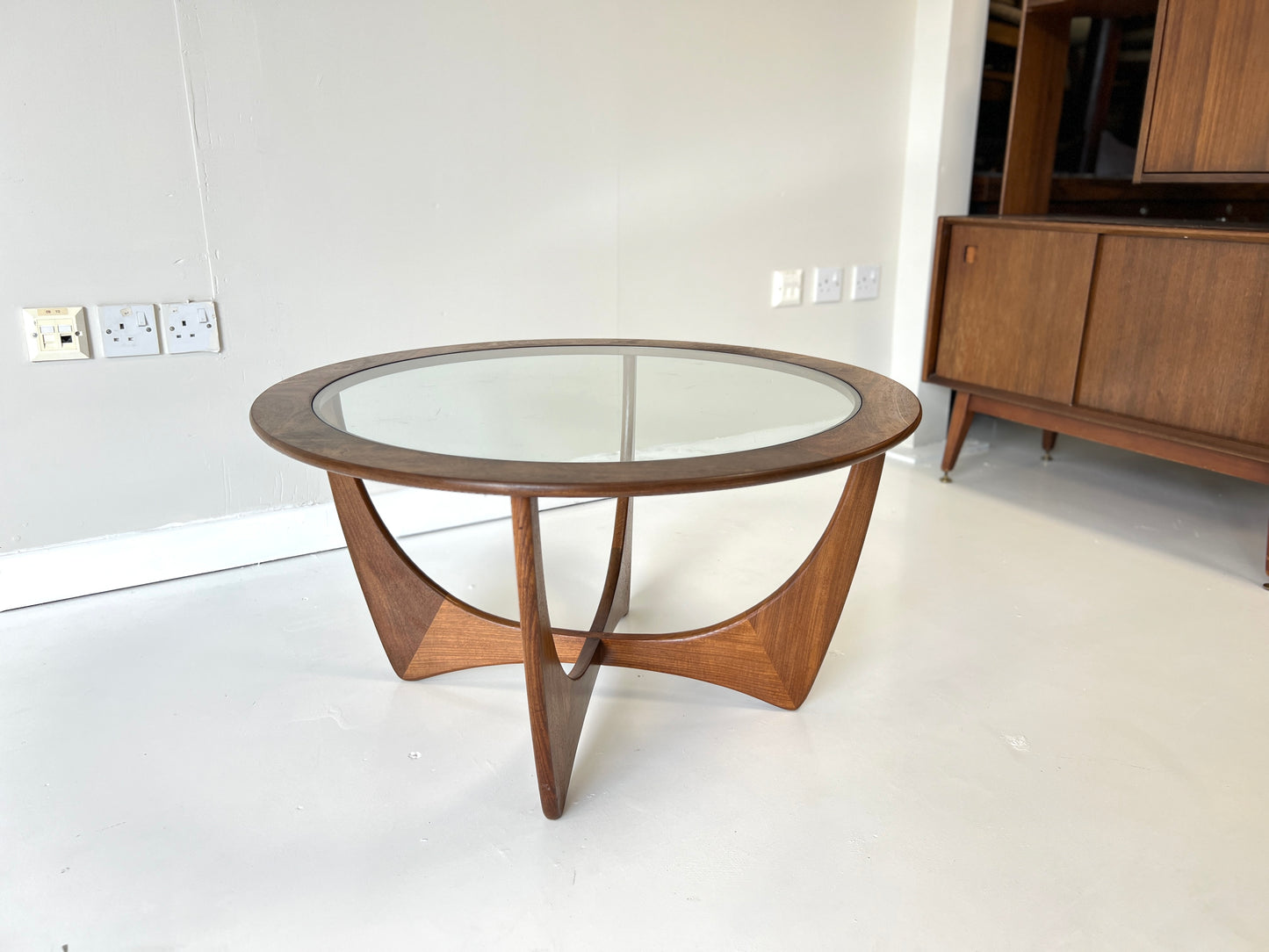 G Plan Astro, Round Teak & Glass Coffee Table