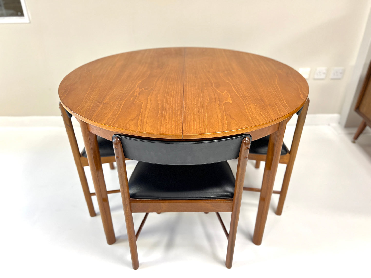 Mcintosh, Mid Century Tuck Under Extending Dining Table & Chairs