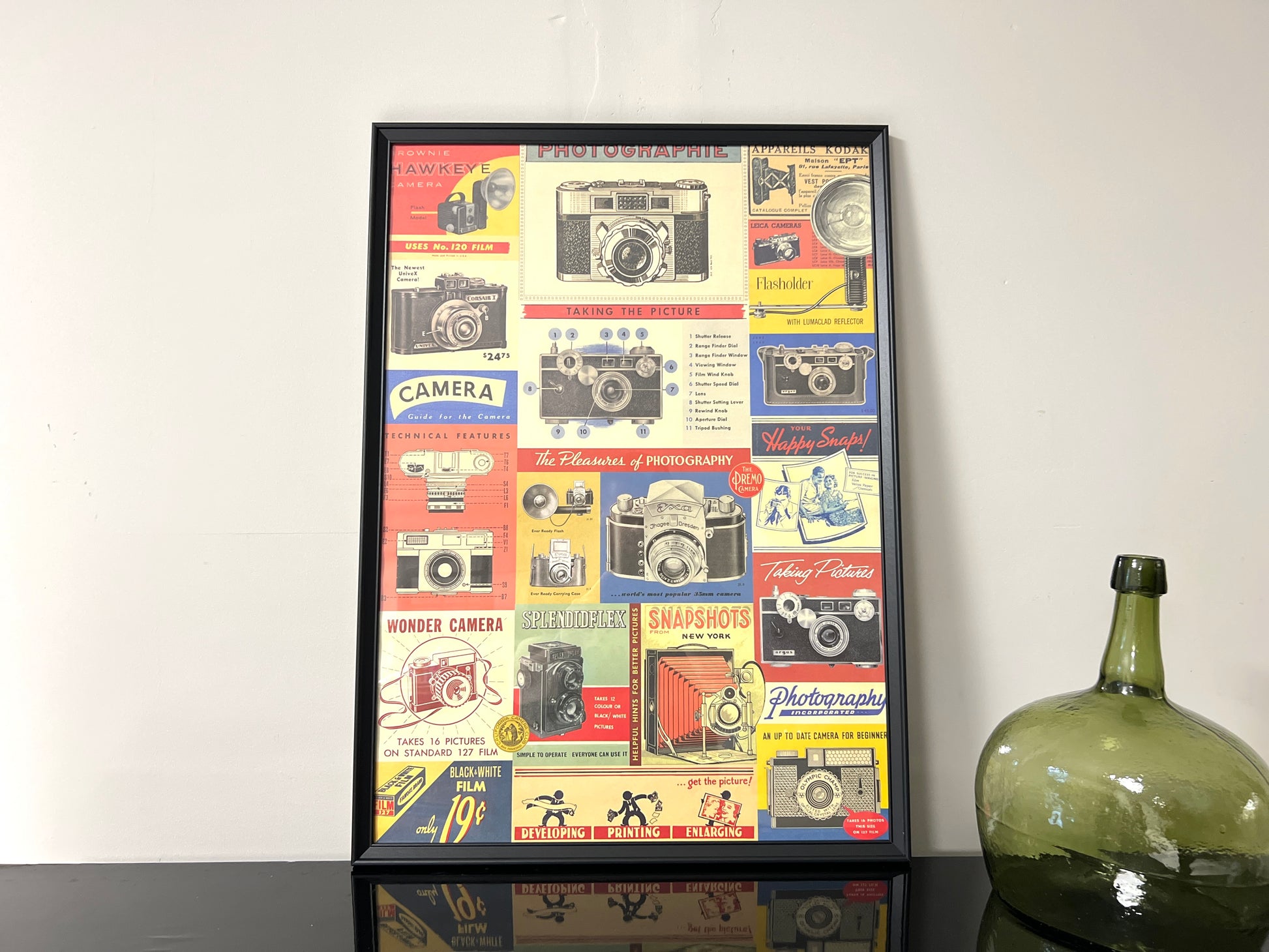 A Photography Collage, Framed Vintage Print