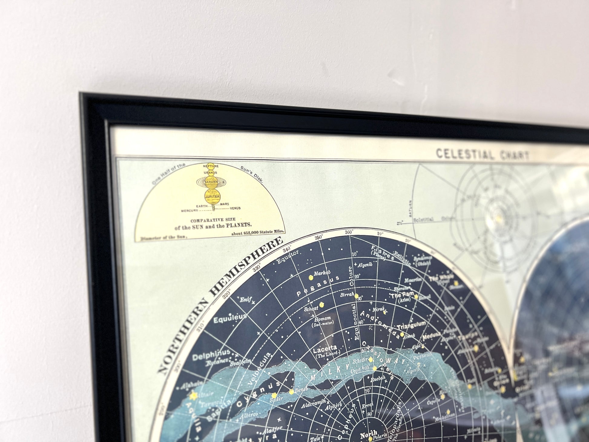 A Celestial Chart, Framed Vintage Print