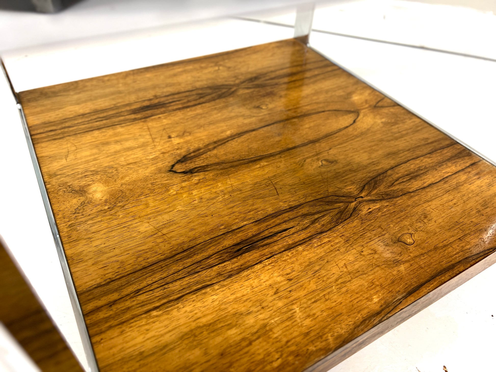 Merrow Associates, Rosewood & Chrome Coffee Table