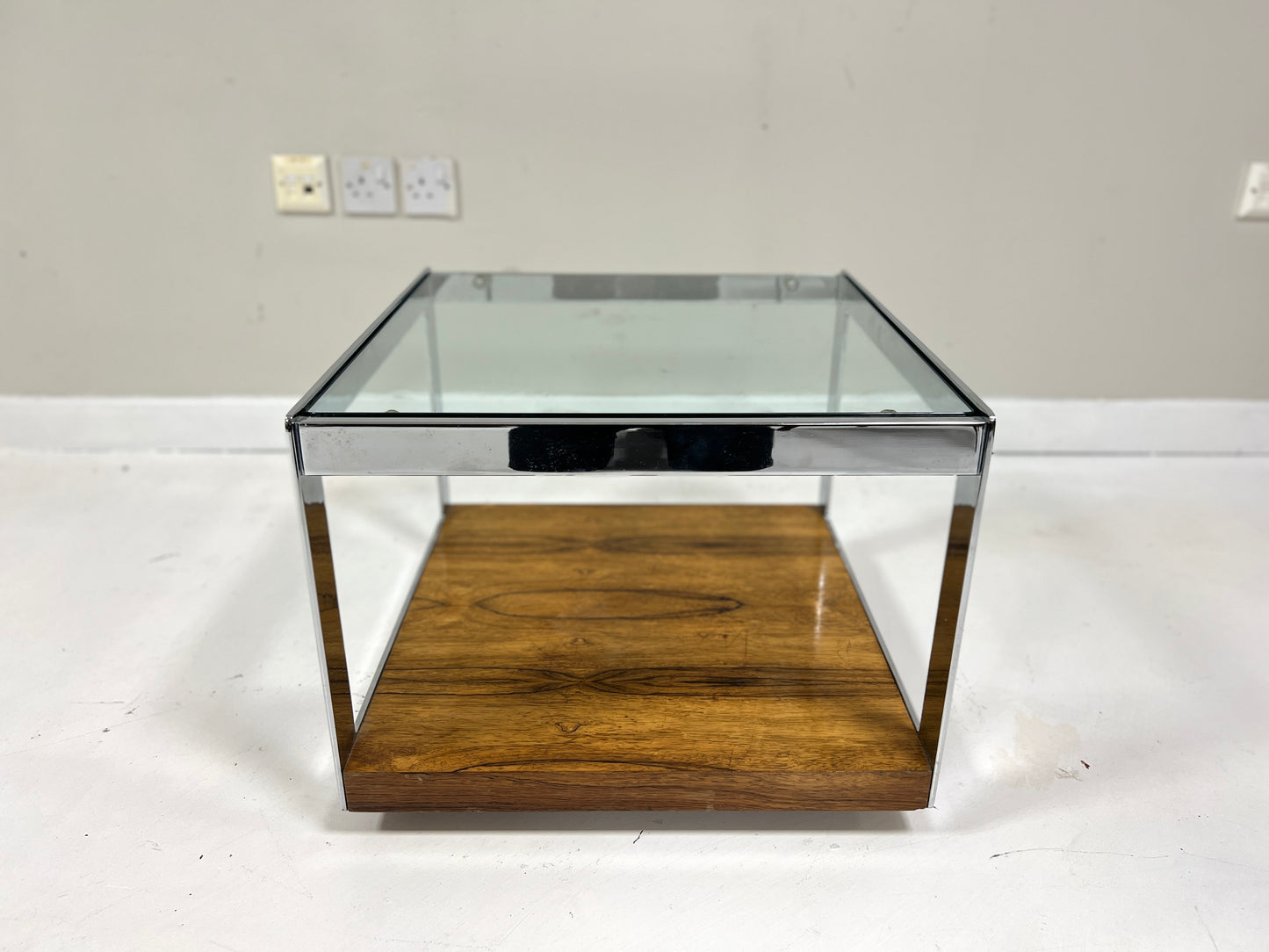 Merrow Associates, Rosewood & Chrome Coffee Table