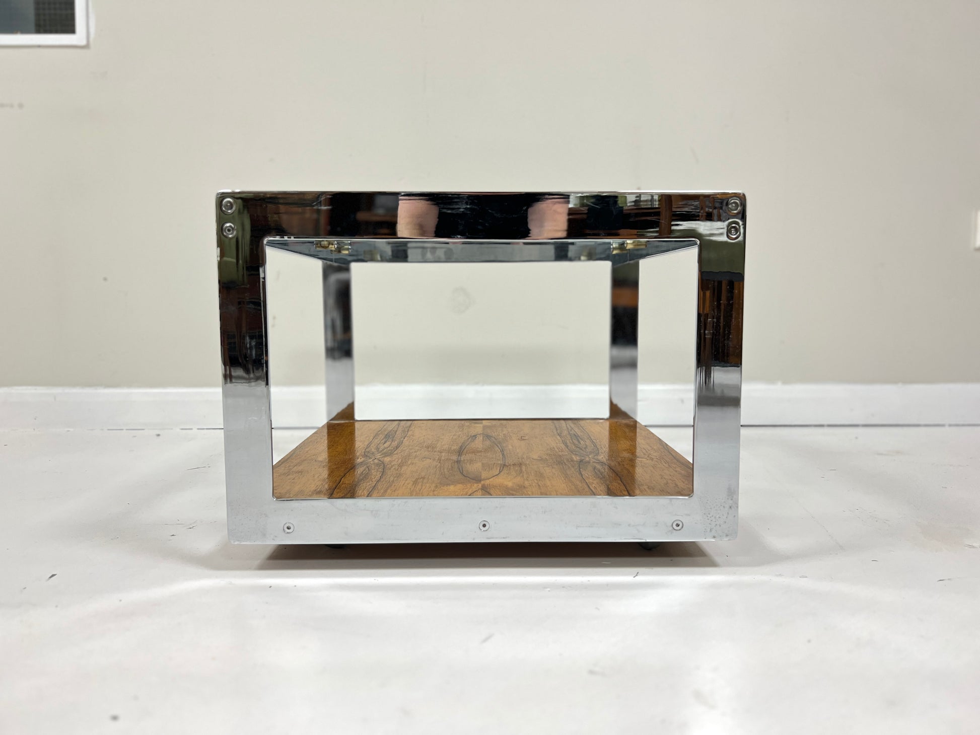 Merrow Associates, Rosewood & Chrome Coffee Table