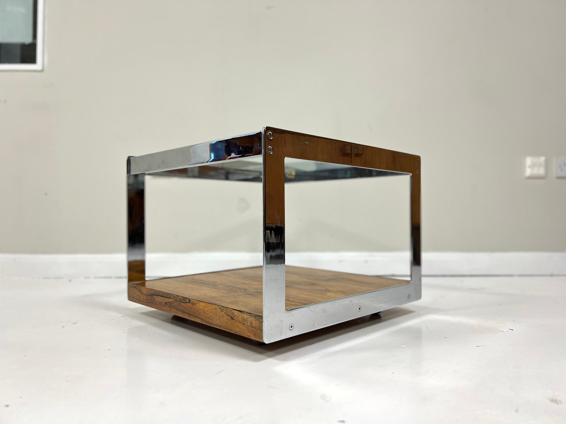 Merrow Associates, Rosewood & Chrome Coffee Table