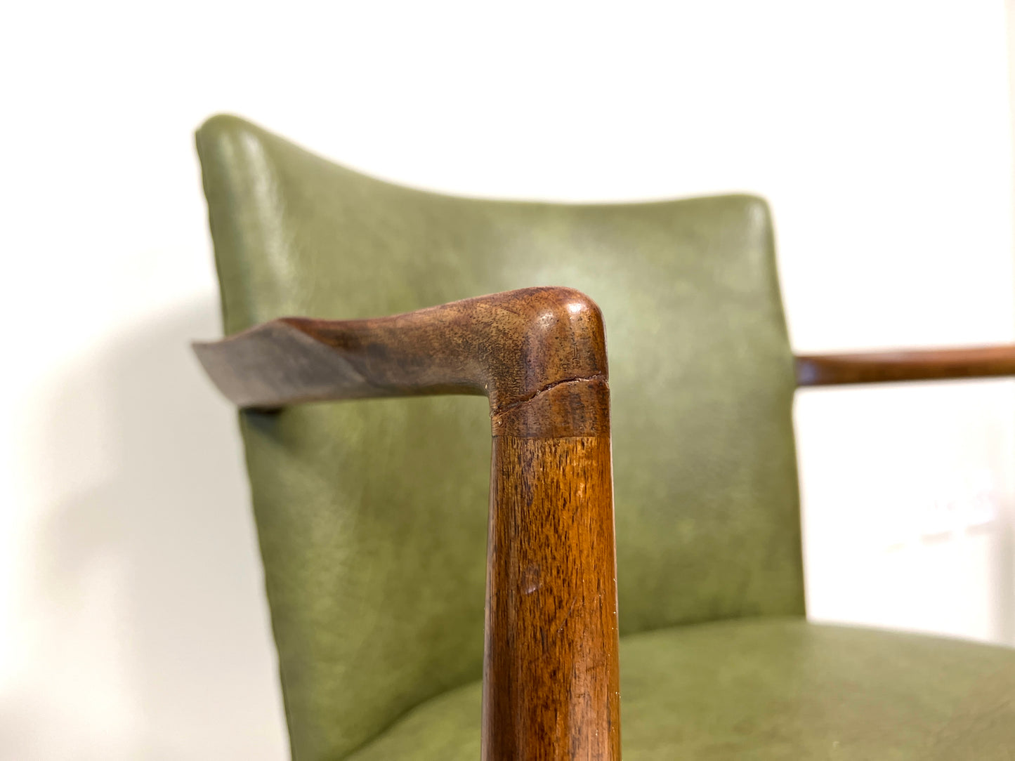 Pair of Mid-Century Teak & Leather Library or Dining Chairs