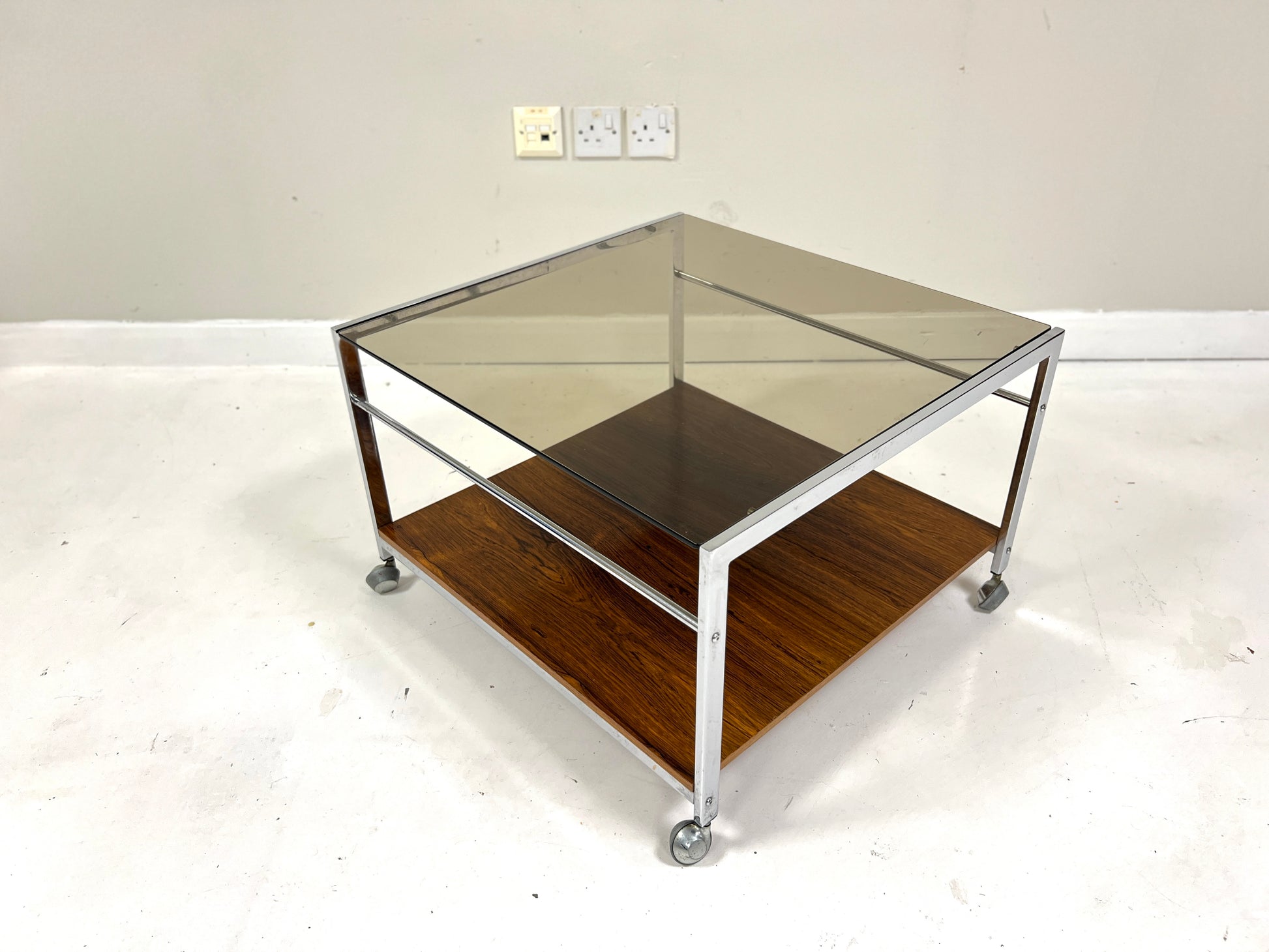 Howard Miller, Rosewood & Chrome Coffee Table