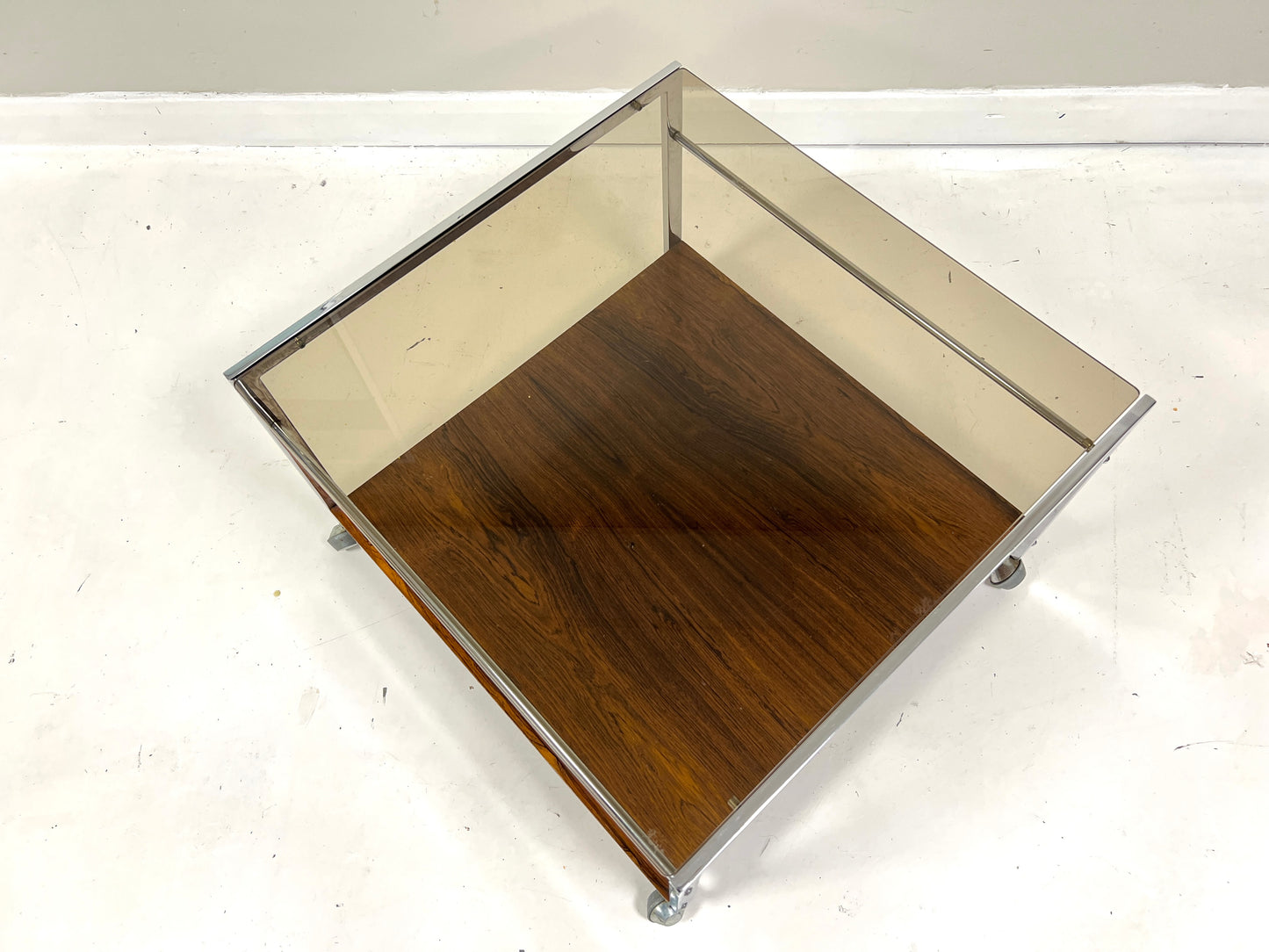 Howard Miller, Rosewood & Chrome Coffee Table