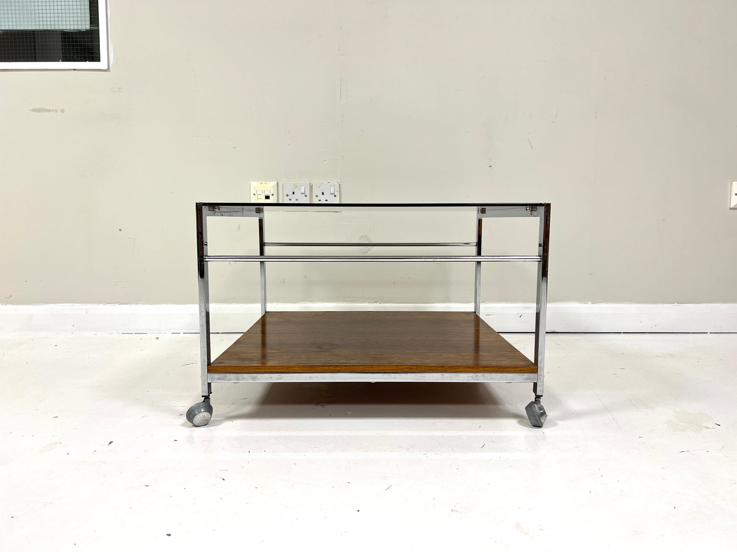 Howard Miller, Rosewood & Chrome Coffee Table