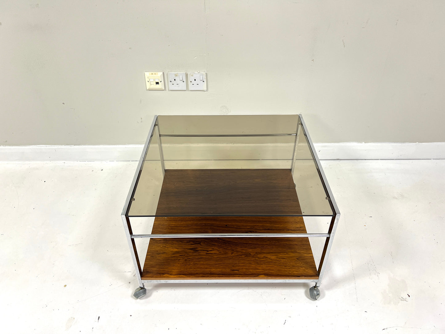 Howard Miller, Rosewood & Chrome Coffee Table