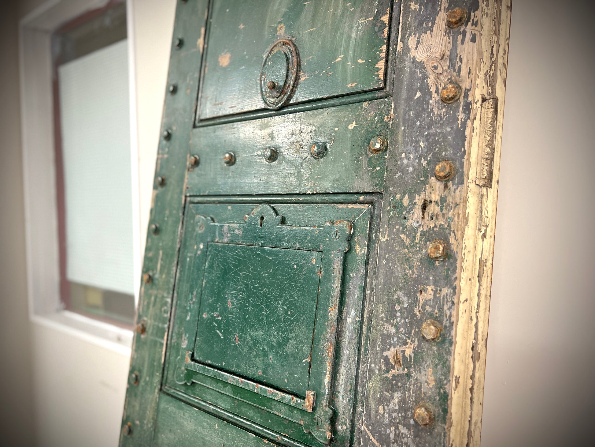 British, 19th Century, Oak & Steel Prison Door