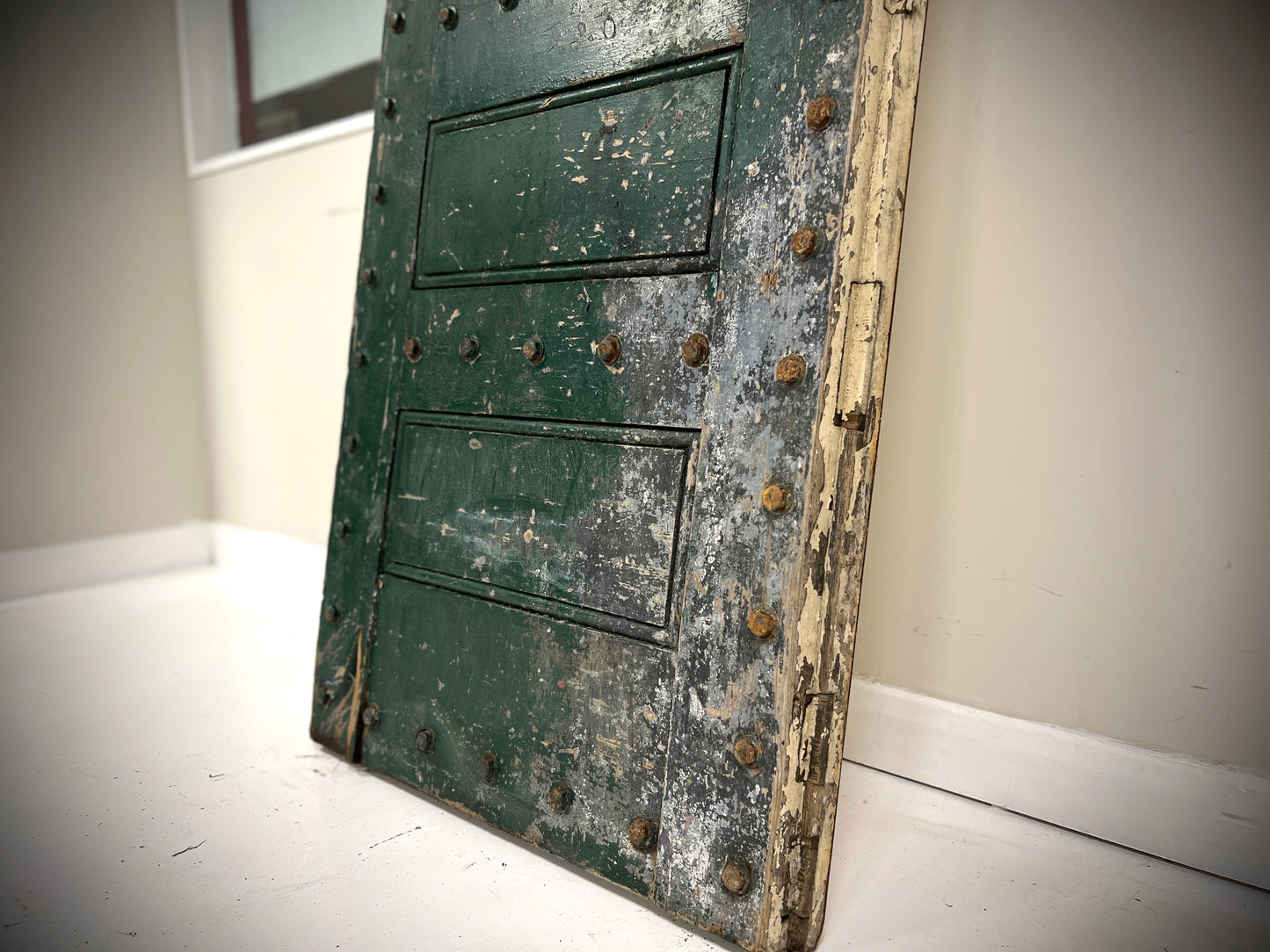 British, 19th Century, Oak & Steel Prison Door