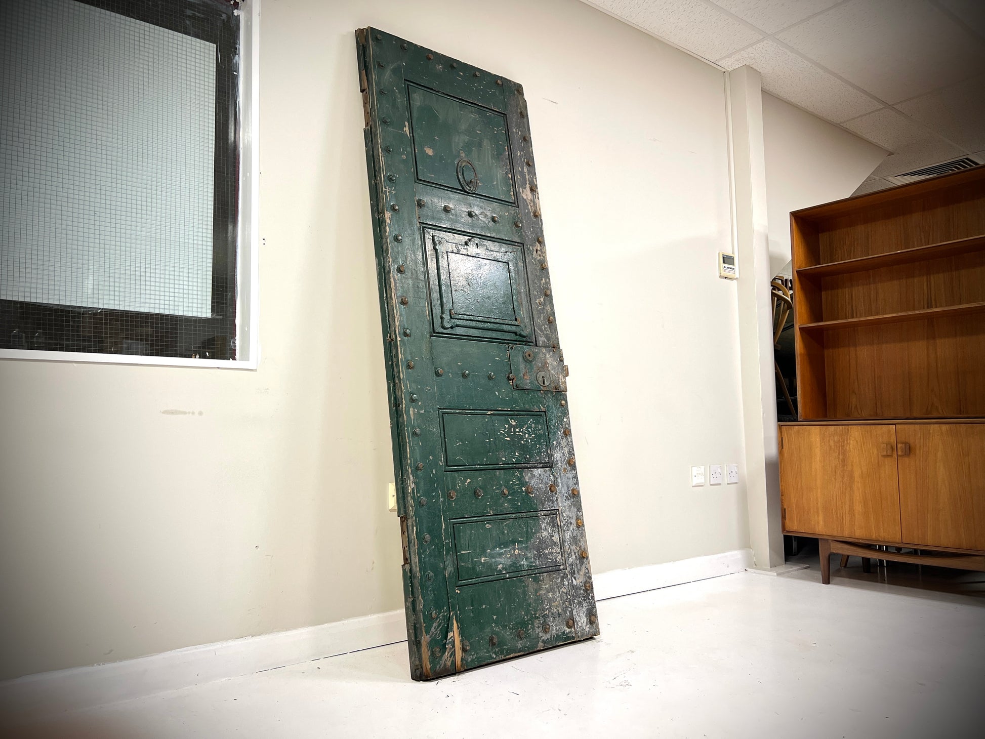 British, 19th Century, Oak & Steel Prison Door