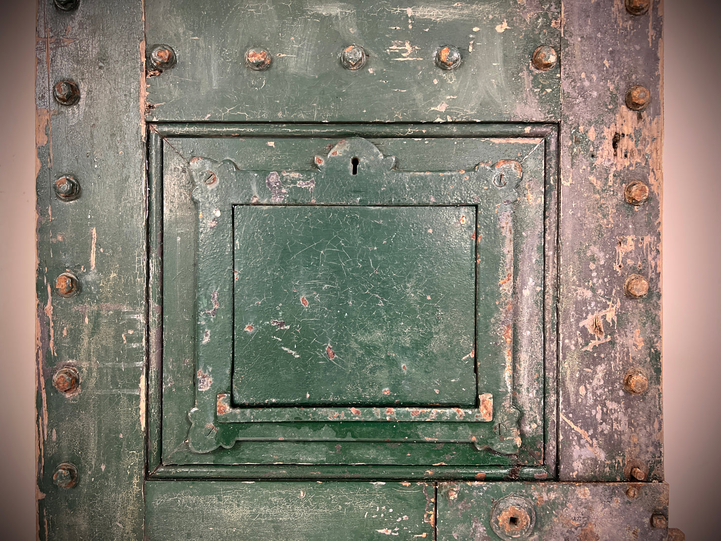 British, 19th Century, Oak & Steel Prison Door