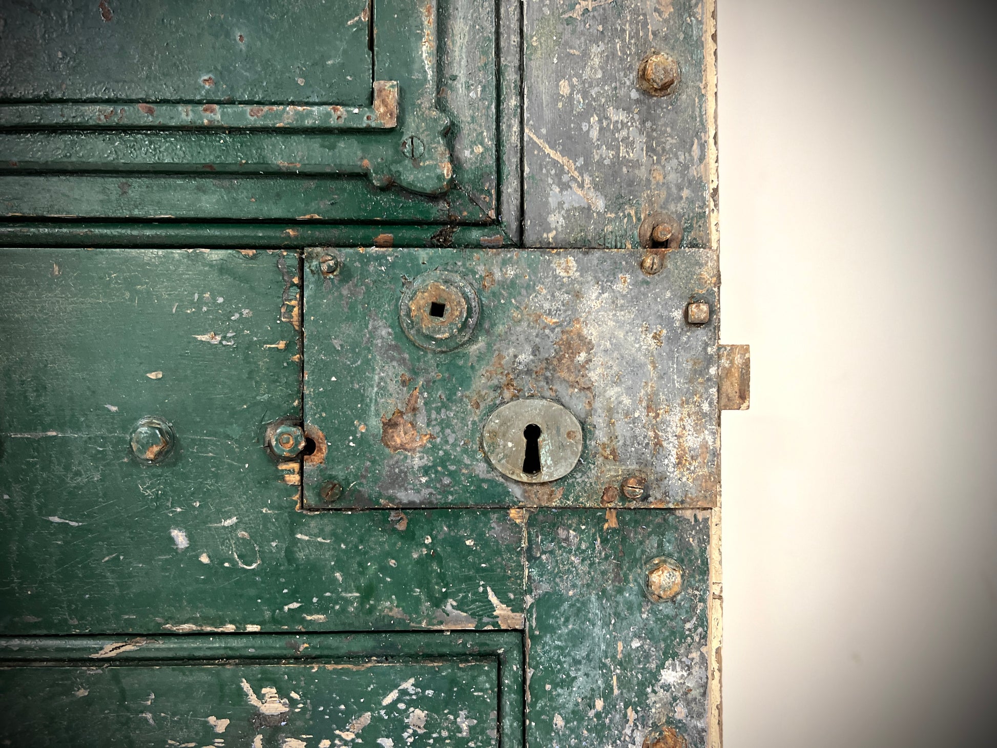 British, 19th Century, Oak & Steel Prison Door