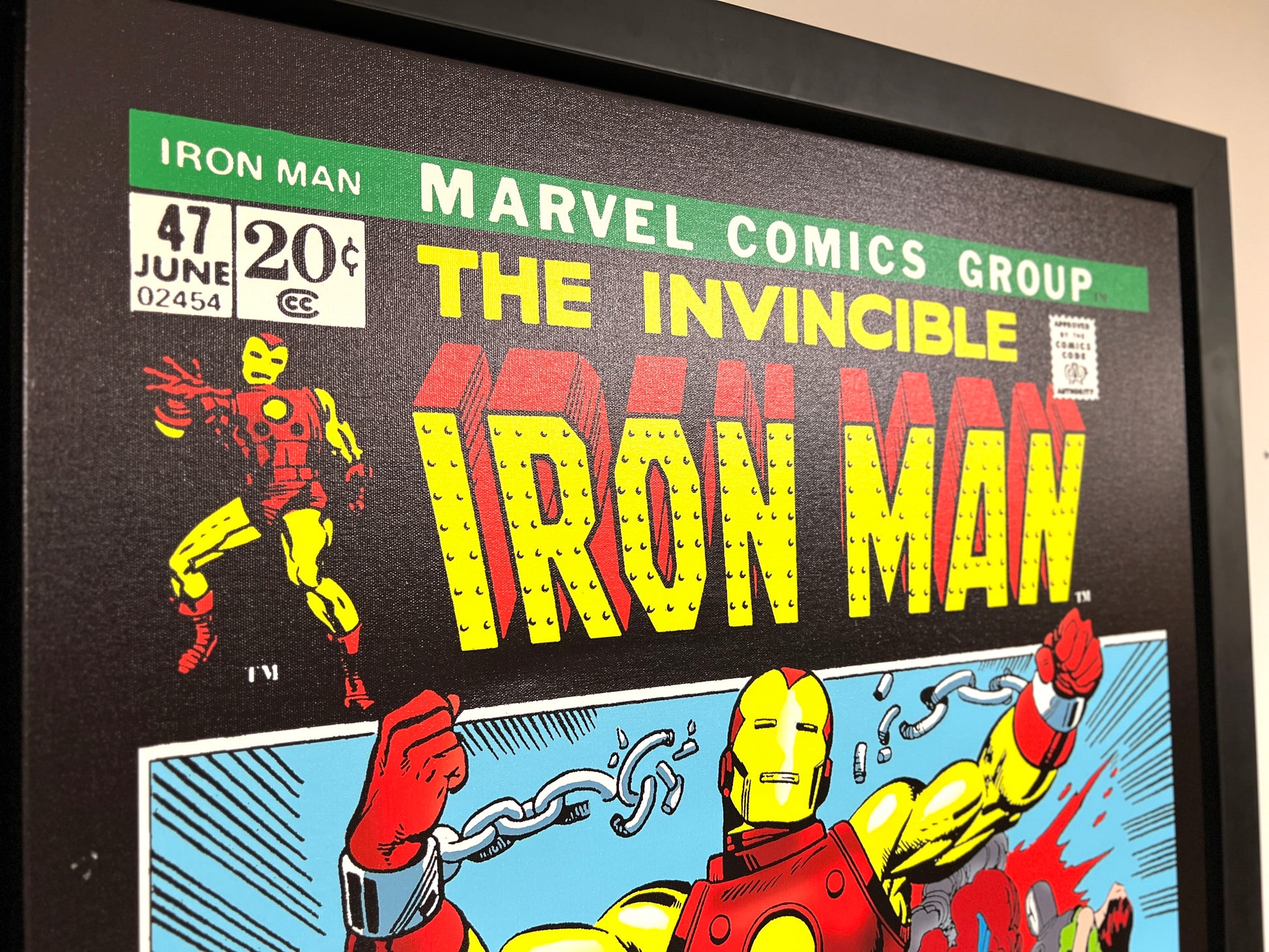 Washington Green Fine Art, Marvel The Invincible Iron Man, Framed Canvas Print