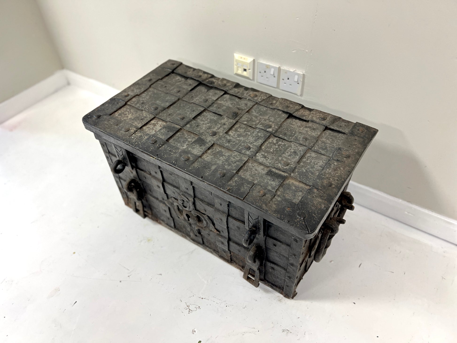 17th Century, Wrought Iron Strong Box / Armada Chest