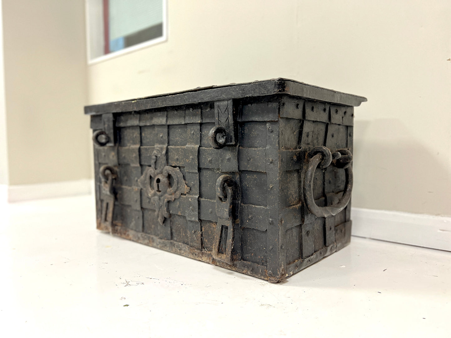 17th Century, Wrought Iron Strong Box / Armada Chest