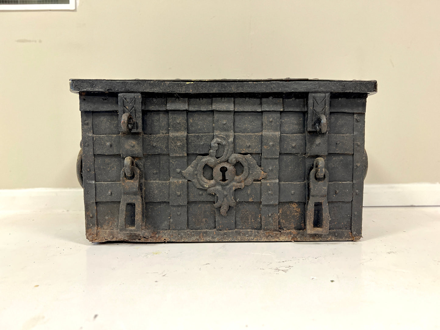 17th Century, Wrought Iron Strong Box / Armada Chest