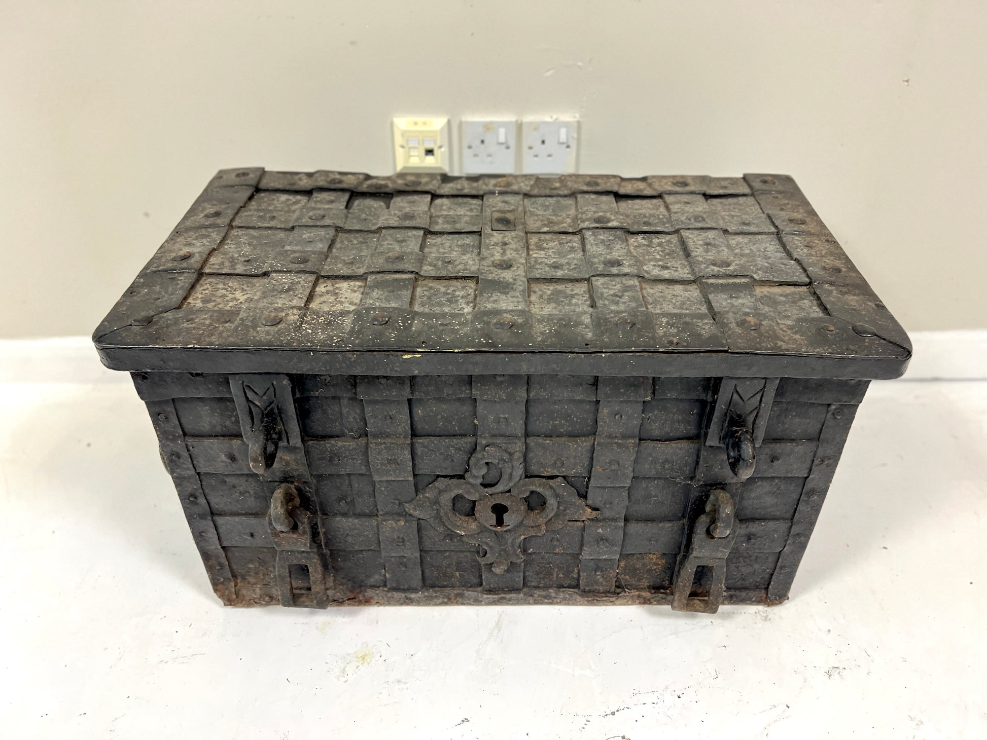 17th Century, Wrought Iron Strong Box / Armada Chest