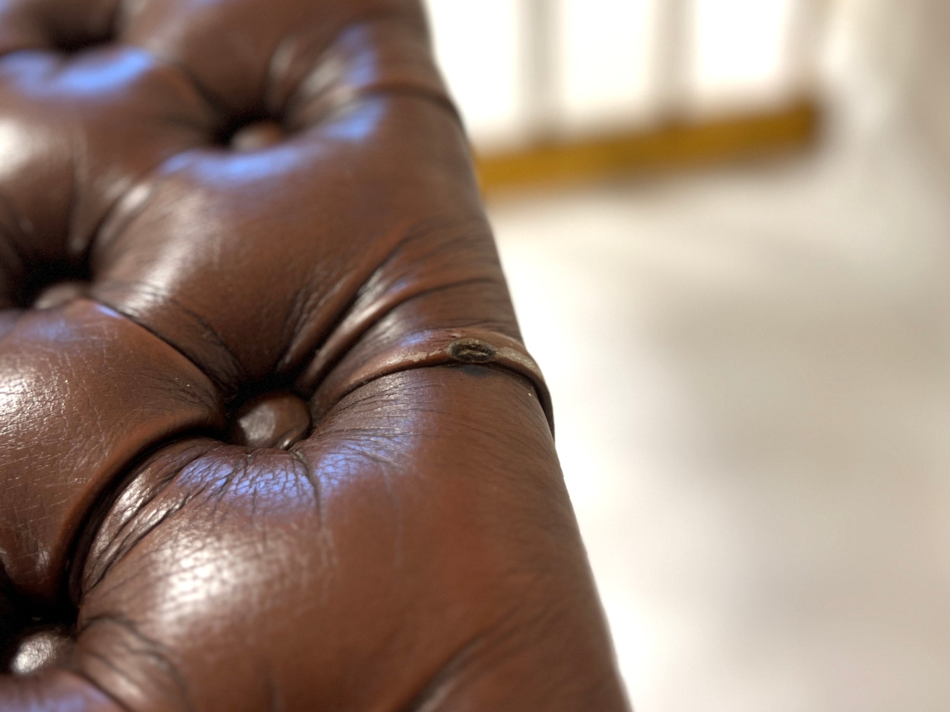 Victorian Chesterfield Leather & Brass Club Fender