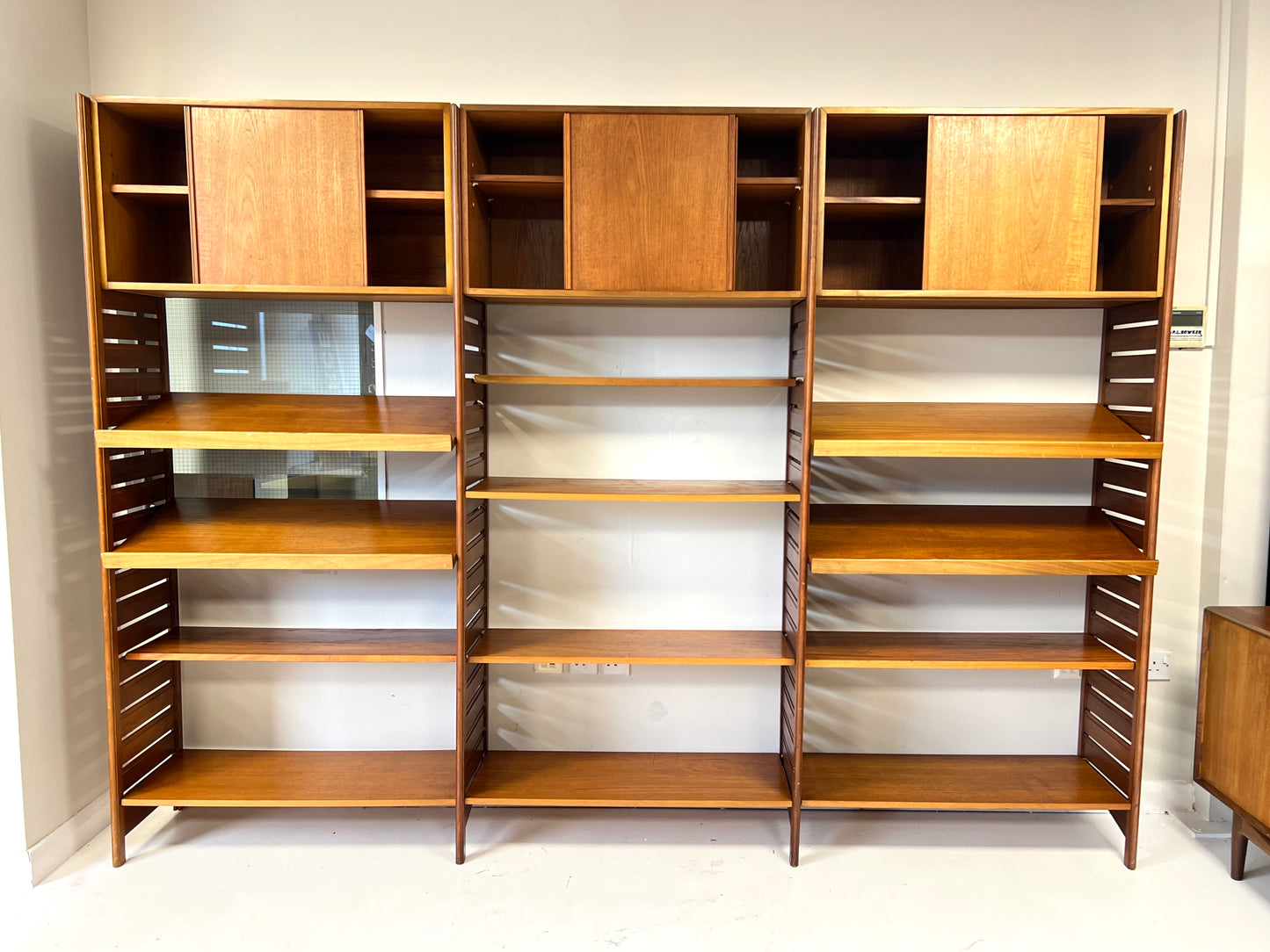 Staples Ladderax, Mid Century Teak Modular Shelving