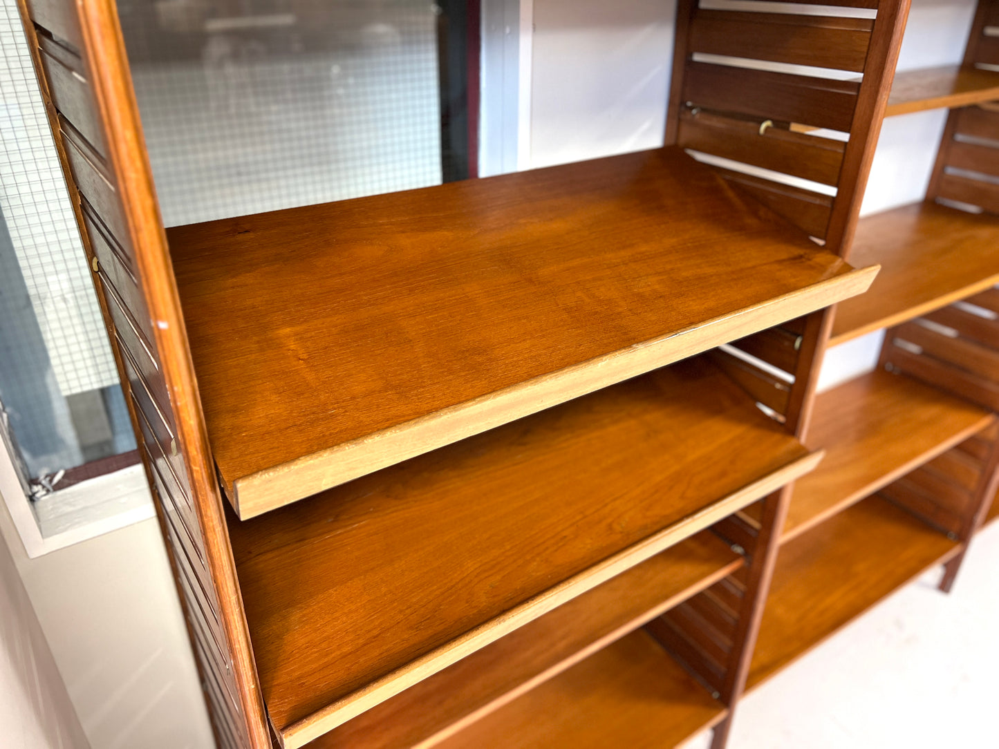 Staples Ladderax, Mid Century Teak Modular Shelving