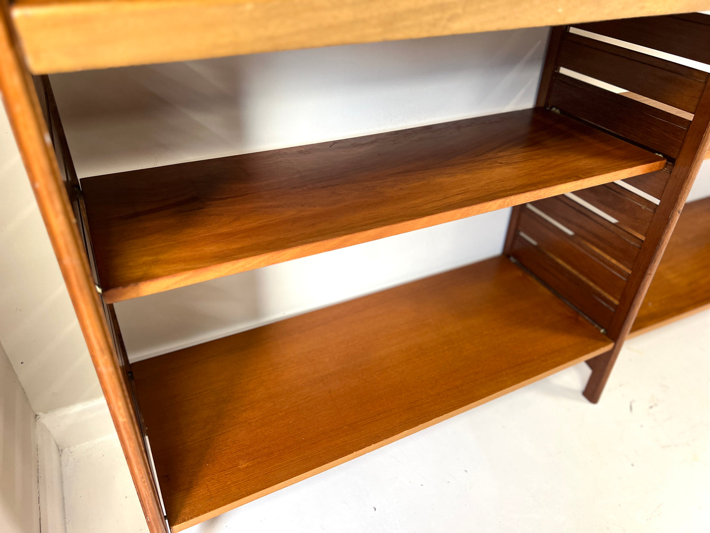 Staples Ladderax, Mid Century Teak Modular Shelving