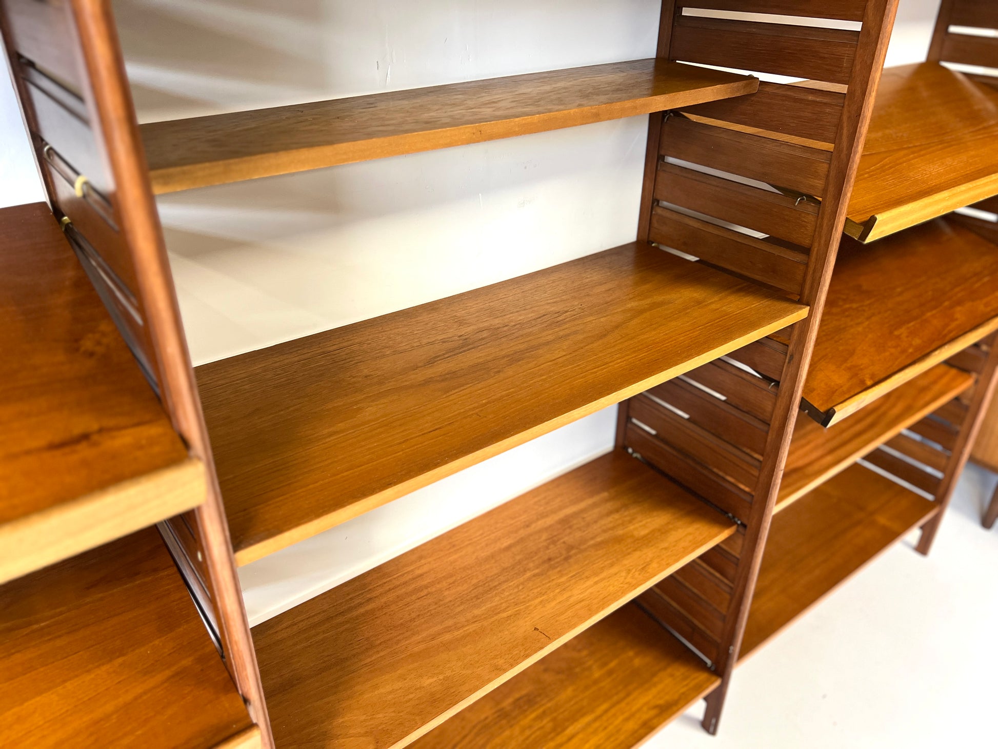 Staples Ladderax, Mid Century Teak Modular Shelving