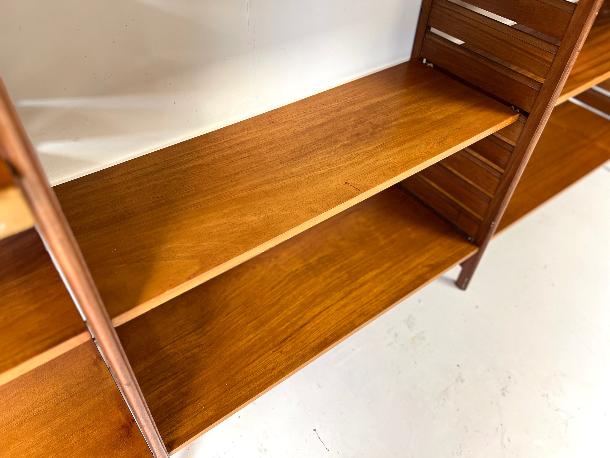 Staples Ladderax, Mid Century Teak Modular Shelving