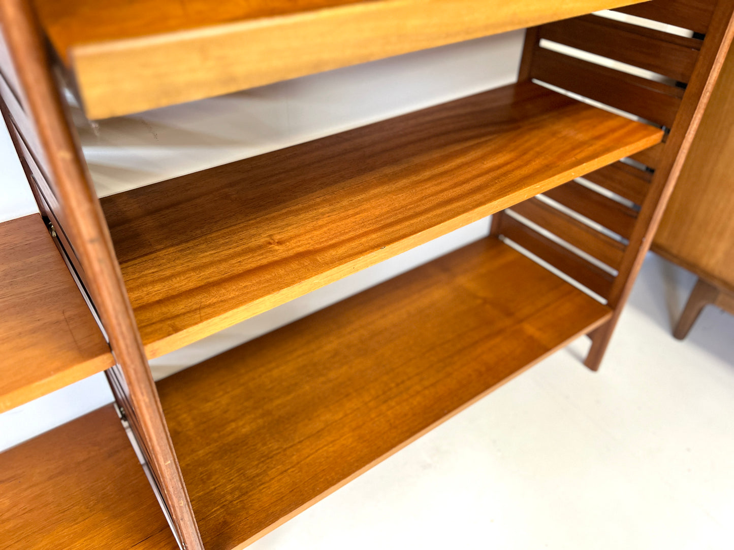 Staples Ladderax, Mid Century Teak Modular Shelving