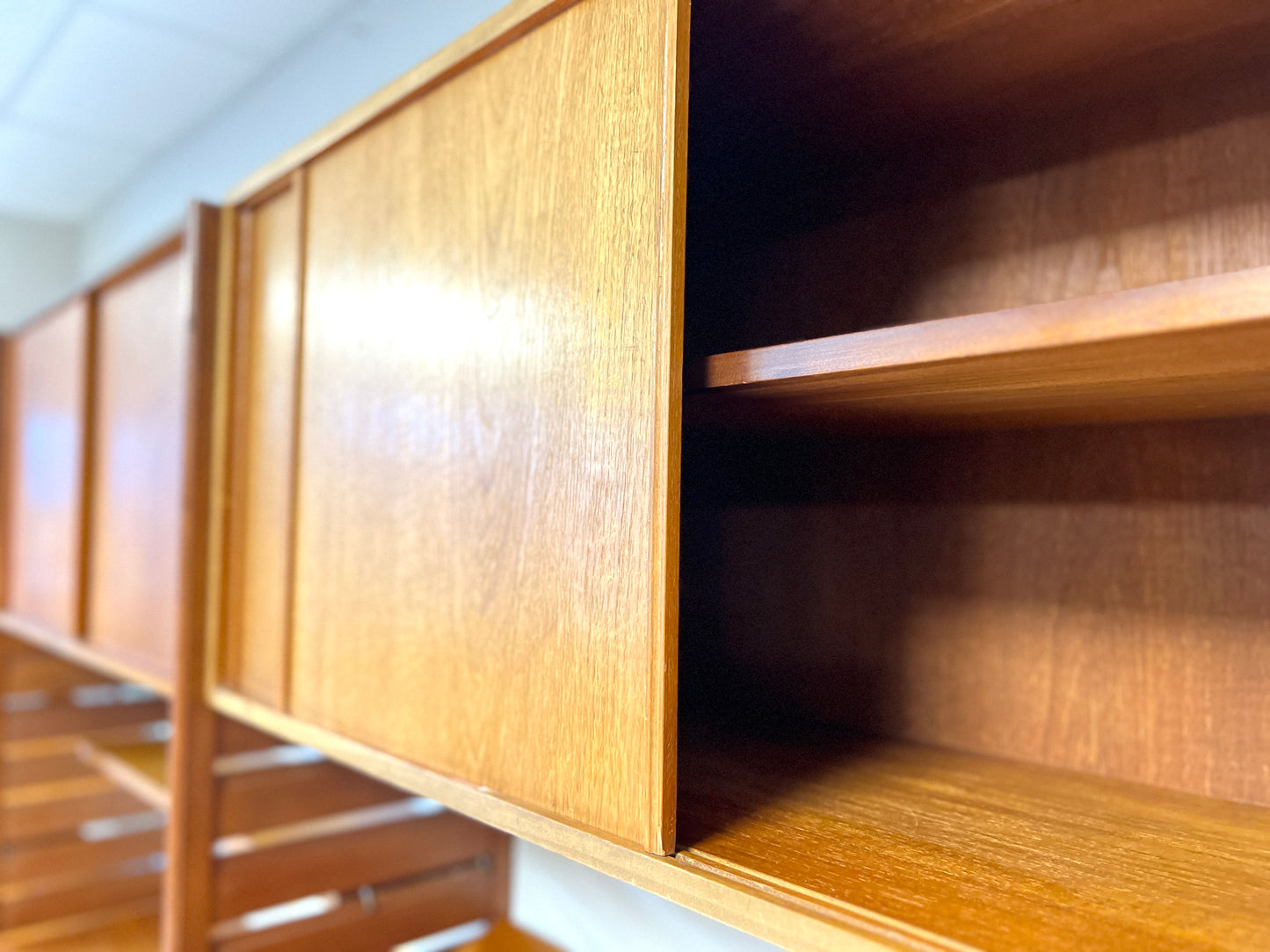 Staples Ladderax, Mid Century Teak Modular Shelving