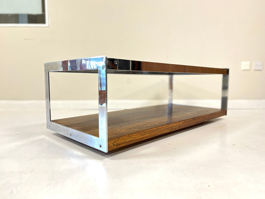 Merrow Associates Rosewood, Chrome & Glass Coffee Table