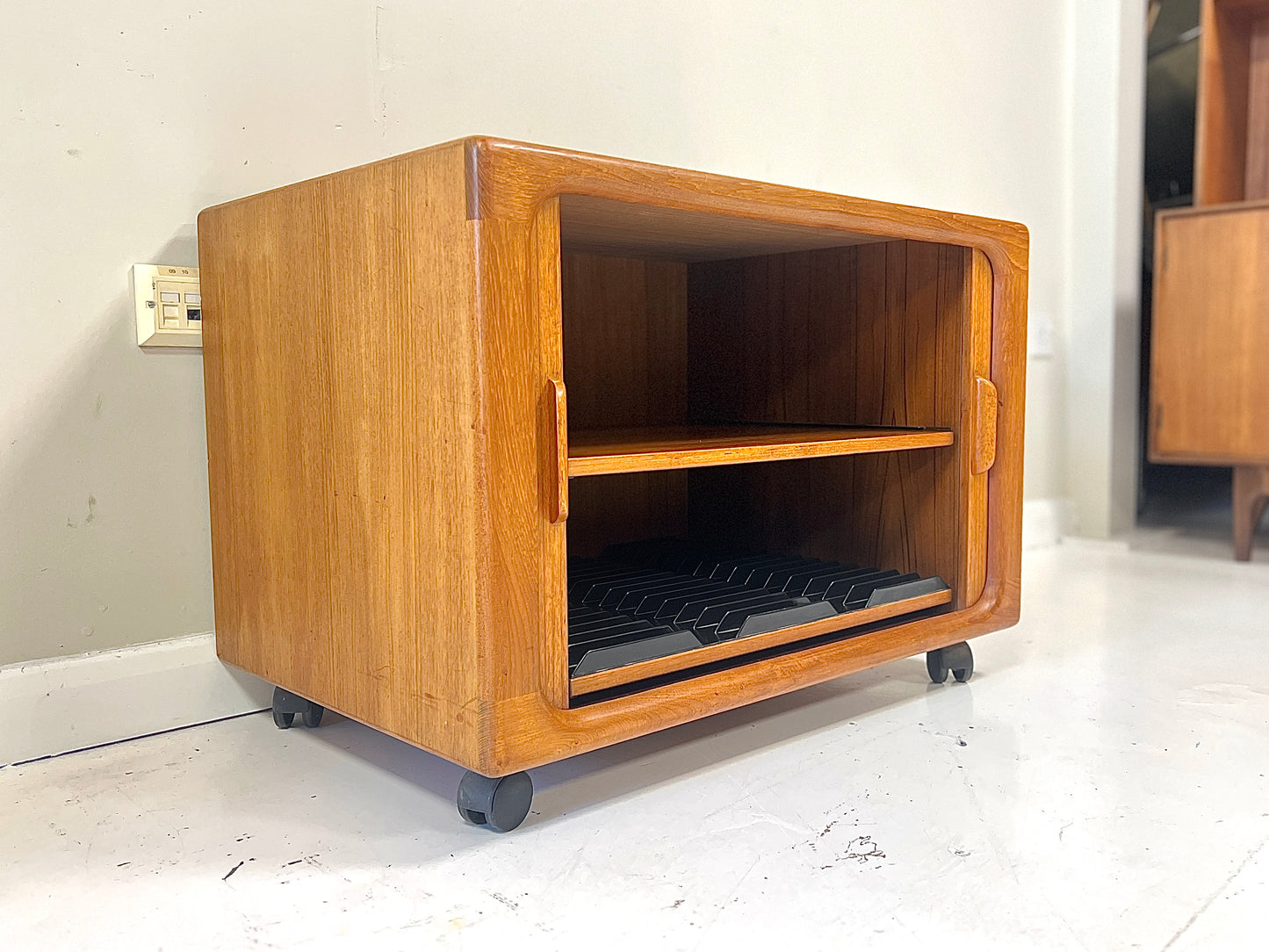 Drylund, Mid Century Danish Teak Tambour Cabinet