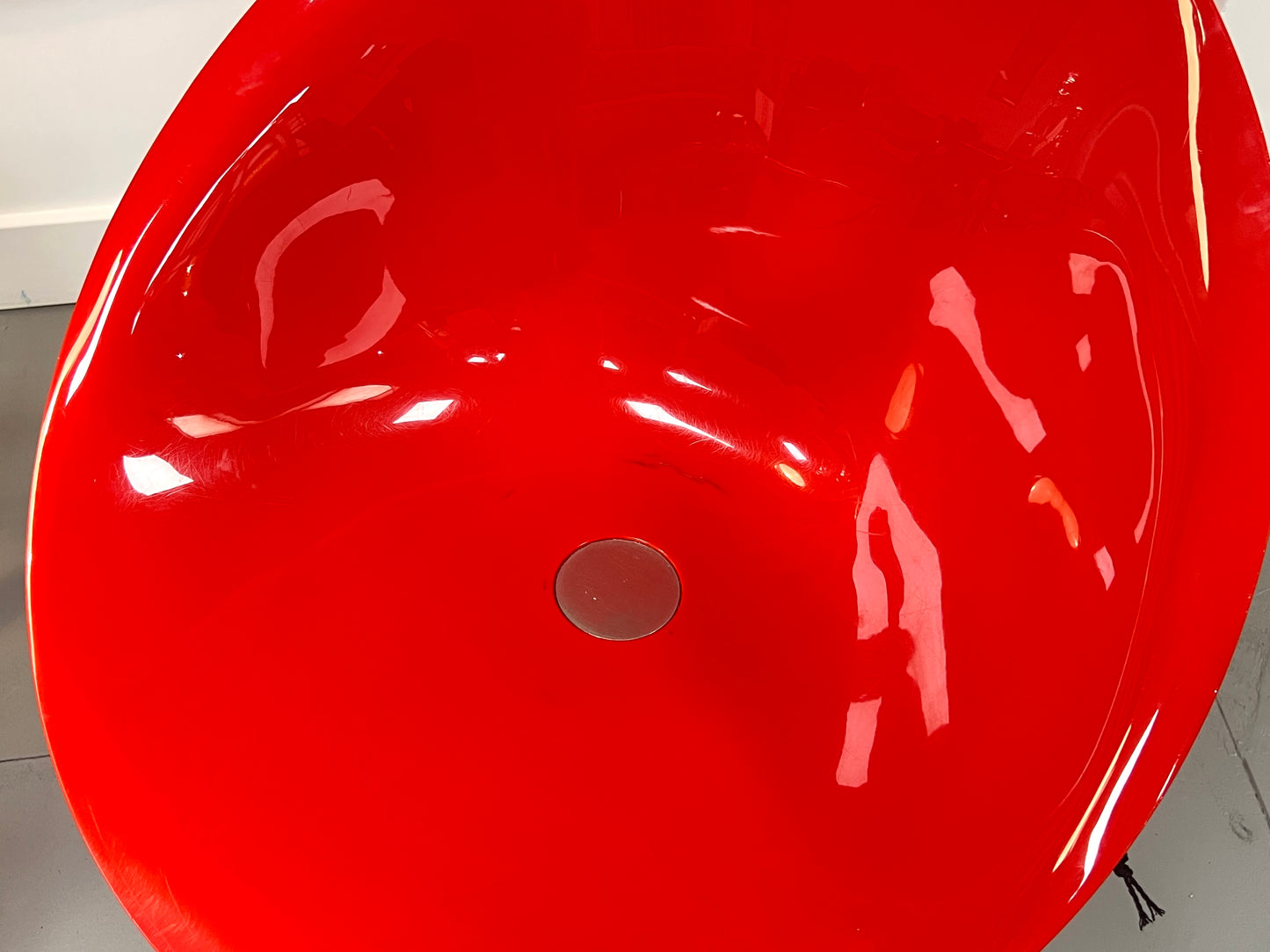 Kartell Eros, Pair of Red & Chrome Swivel Chairs 