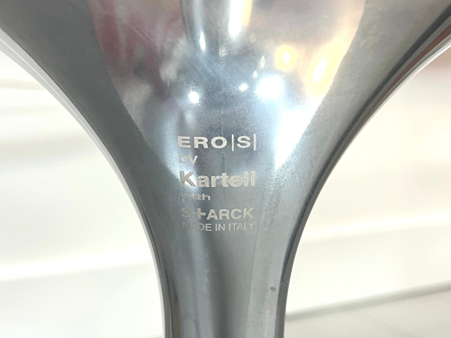 Kartell Eros, Pair of Red & Chrome Swivel Chairs 