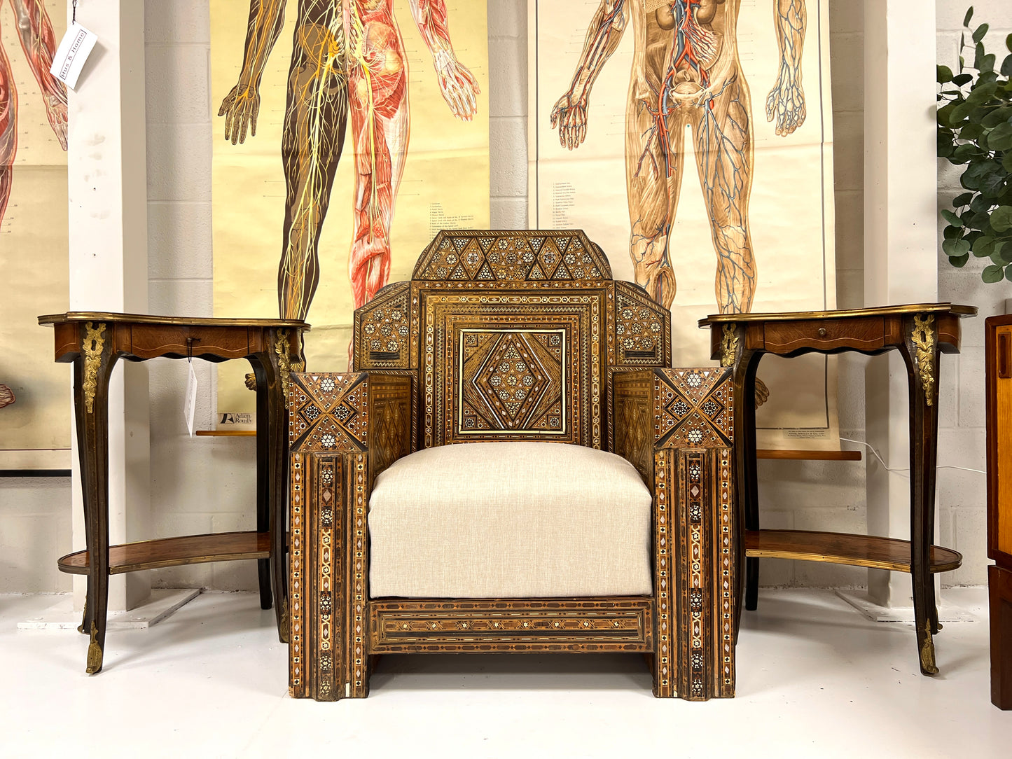 19th Century Moroccan Inlaid Club Chair