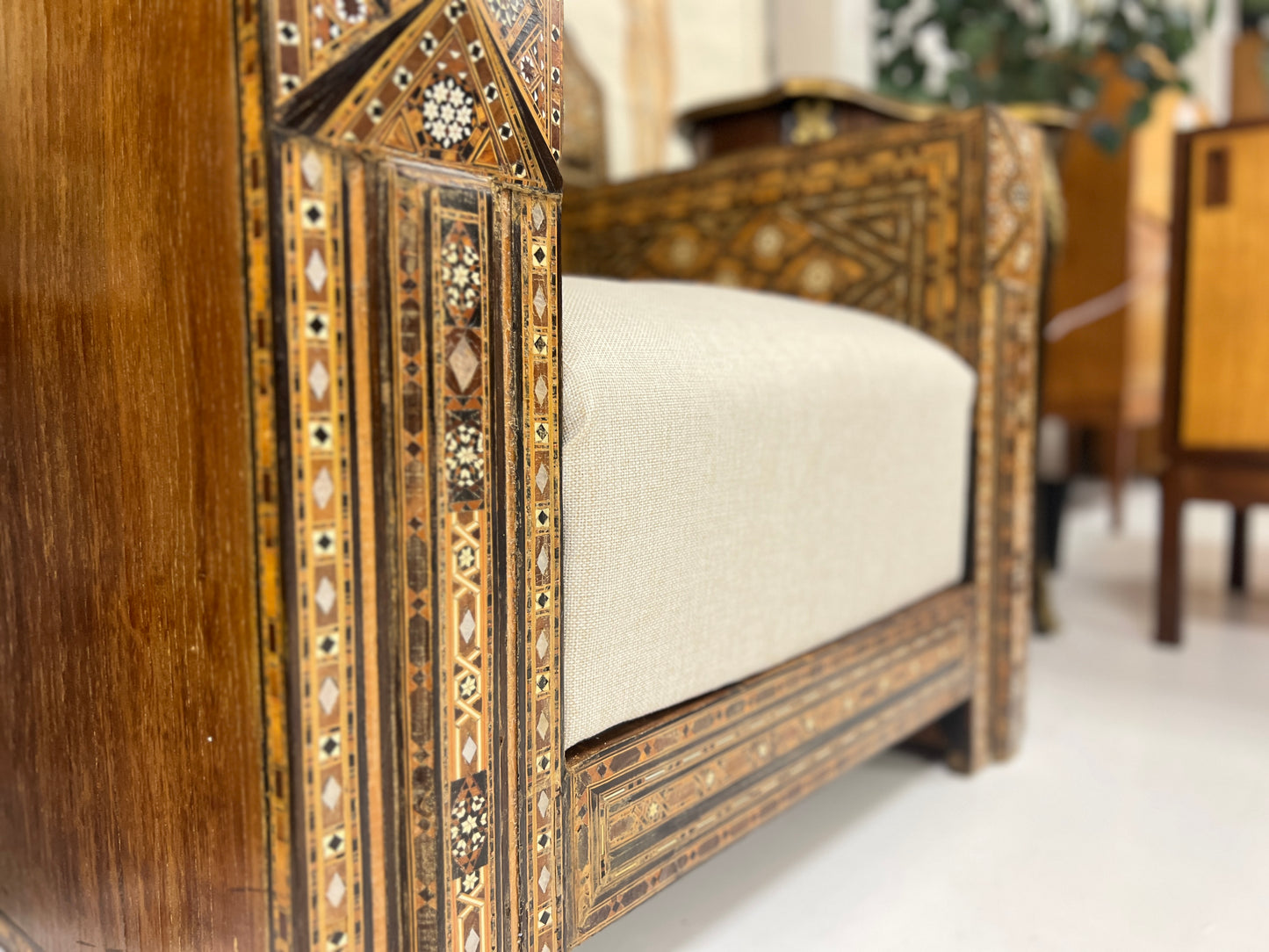 19th Century Moroccan Inlaid Club Chair