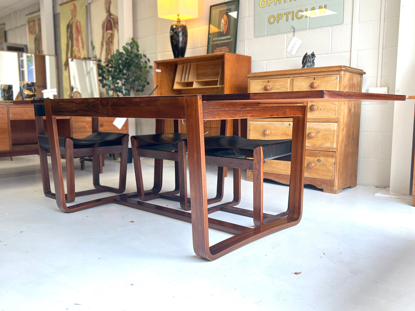 Gunther Hoffstead Rosewood Extending Dining Table for Uniflex