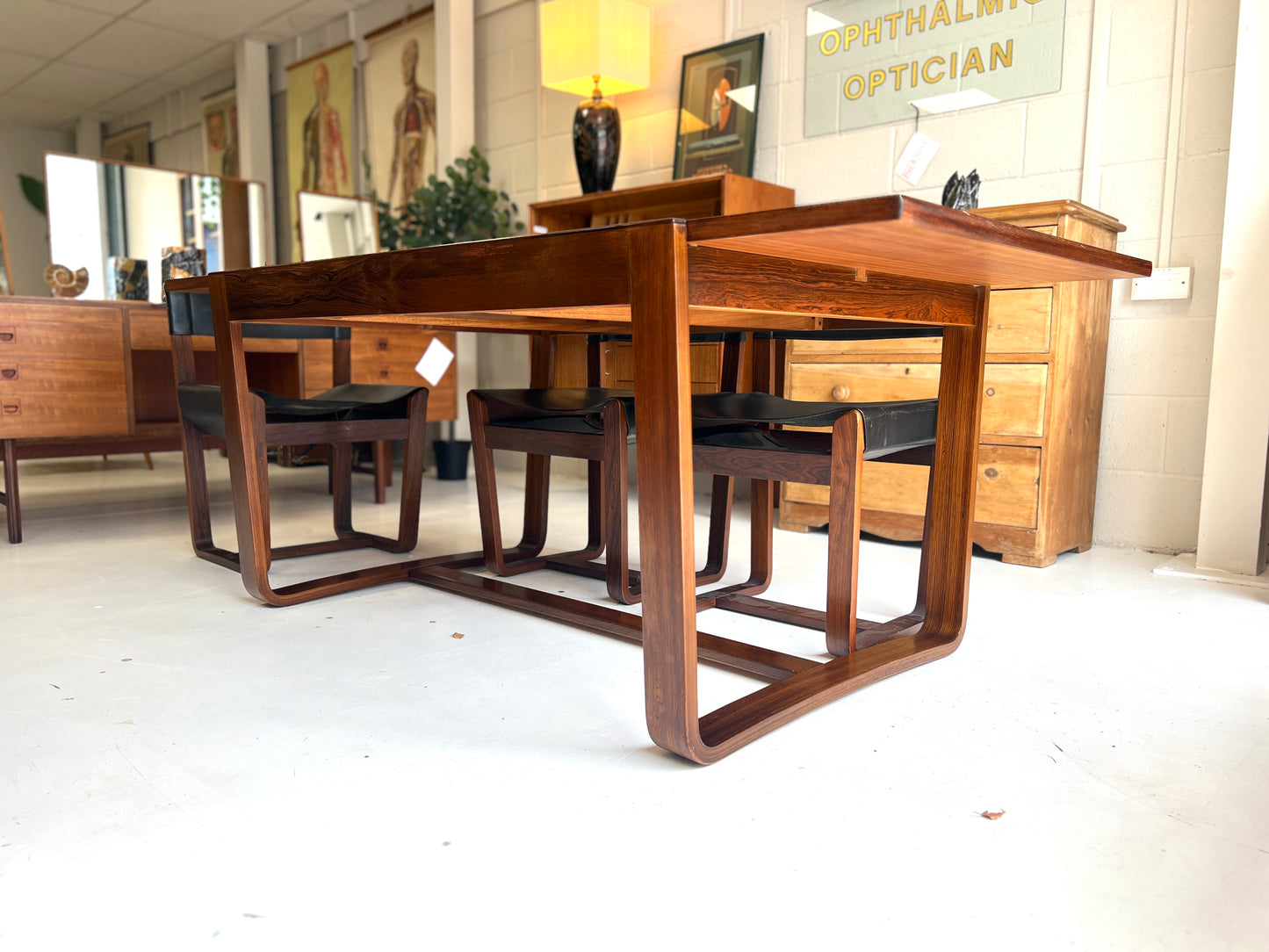 Gunther Hoffstead Rosewood Extending Dining Table for Uniflex
