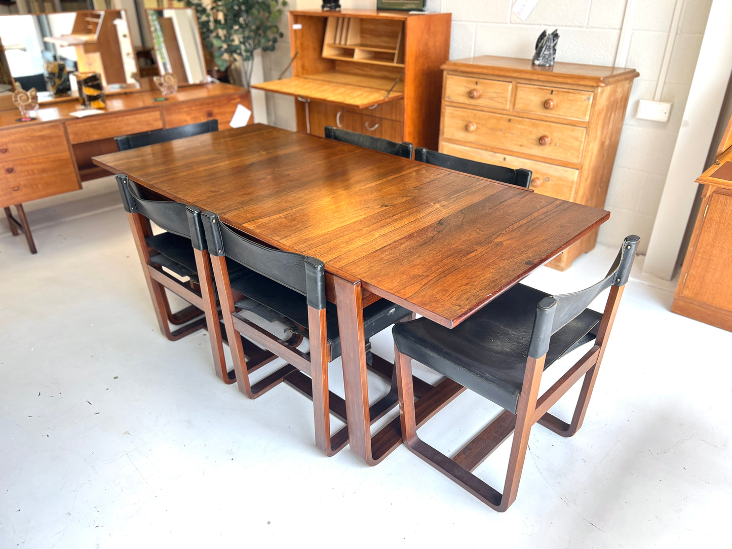 Gunther Hoffstead Rosewood Extending Dining Table for Uniflex