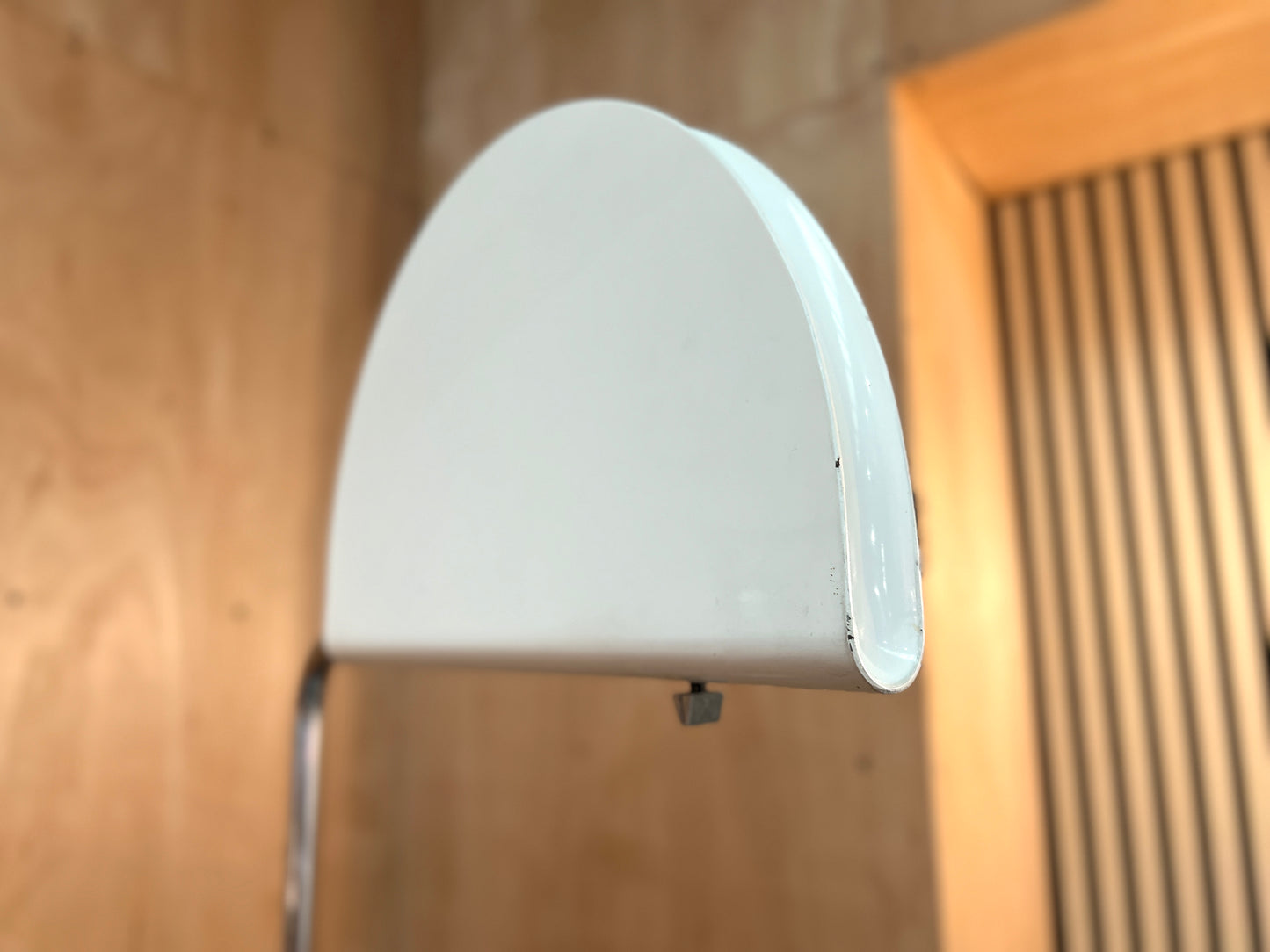 Bruno Gecchelin, Mezzaluna Floor Lamp with Marble Base and Chrome Shaft