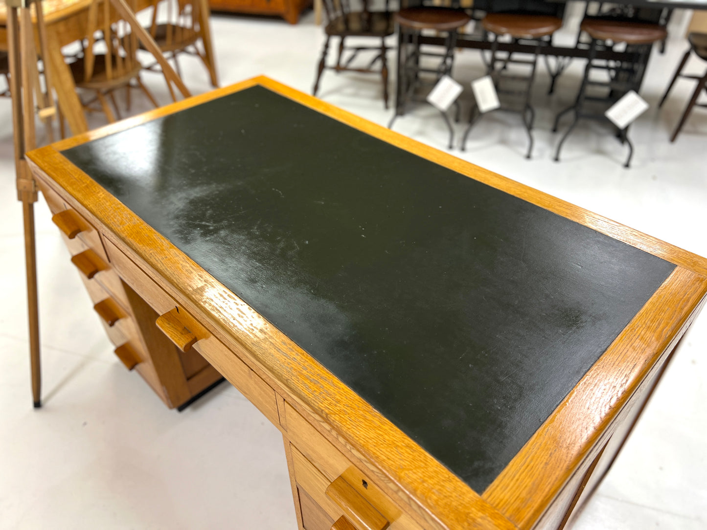 Art Deco, Oak Double Pedestal Executive Desk