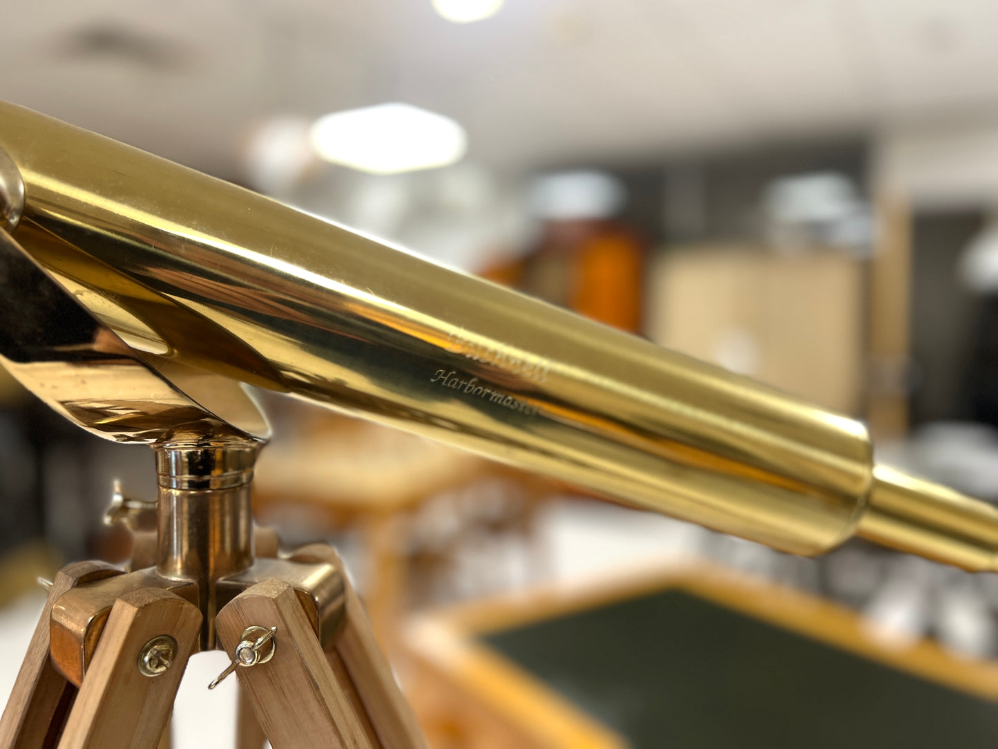 Bushnell, Harbourmaster Brass Telescope on Wooden Tripod