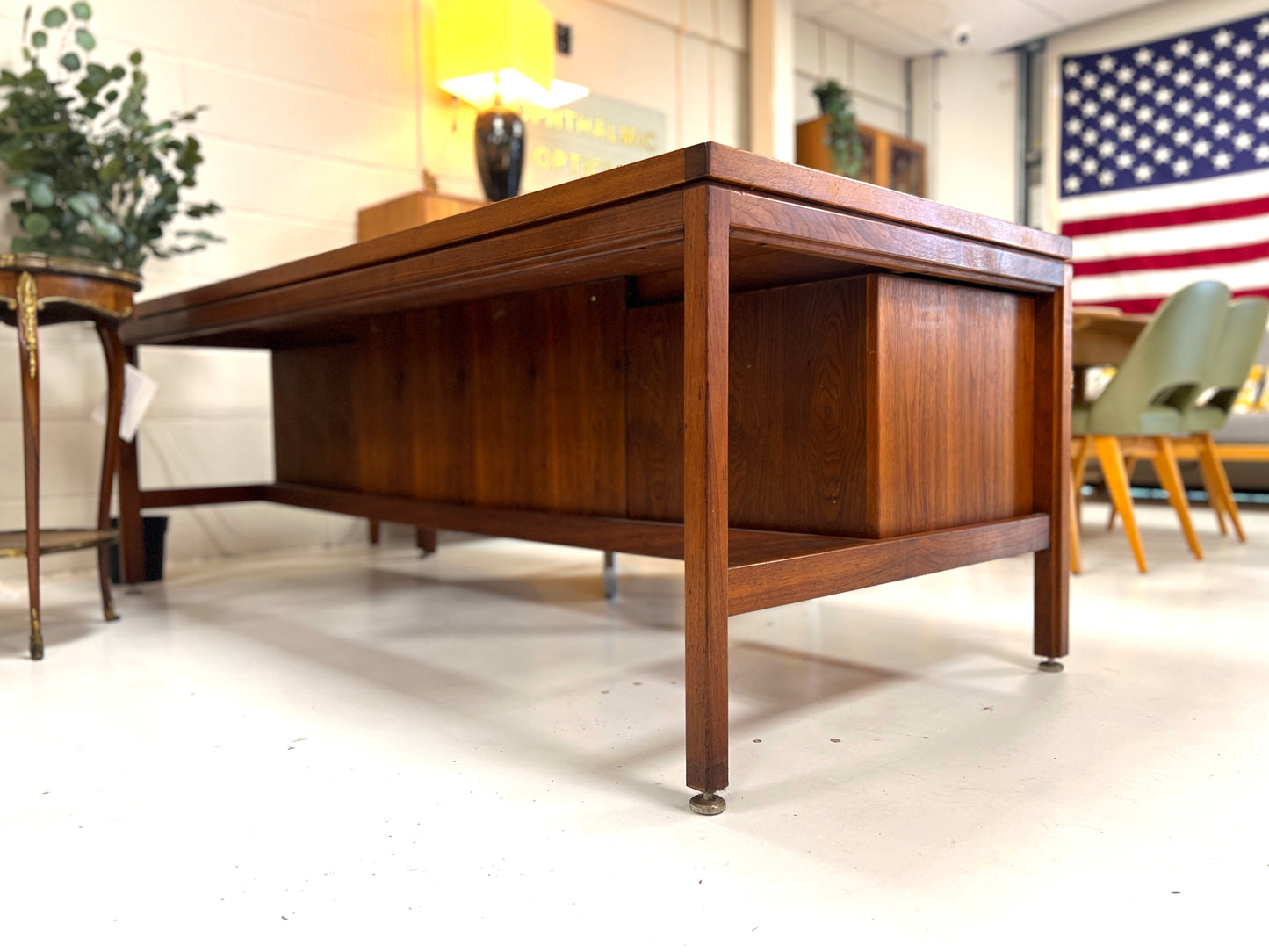 Jens Risom Designs, 7ft Walnut Executive Desk
