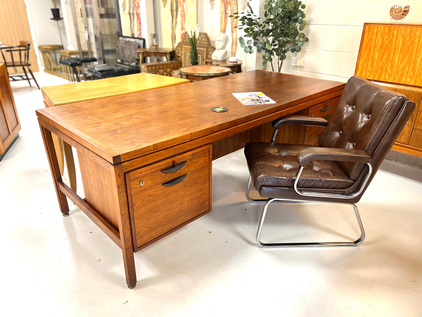 Jens Risom Designs, 7ft Walnut Executive Desk